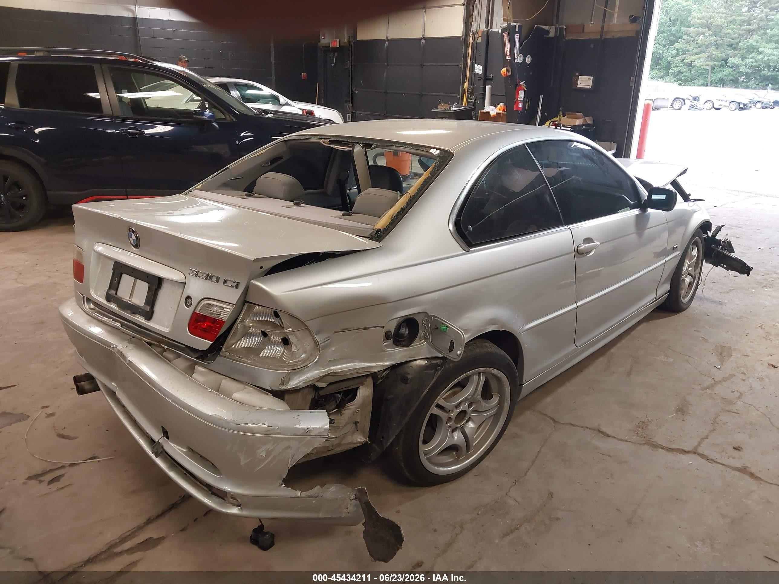 2002 Bmw 3 Series 330ci Silver vin: WBABN53442JU39315