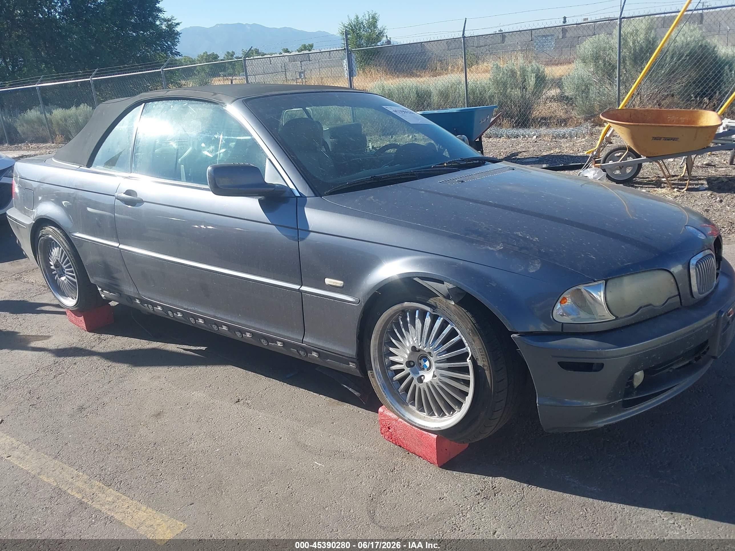 2002 Bmw 3 Series 325ci Blue vin: WBABS33402PG88269