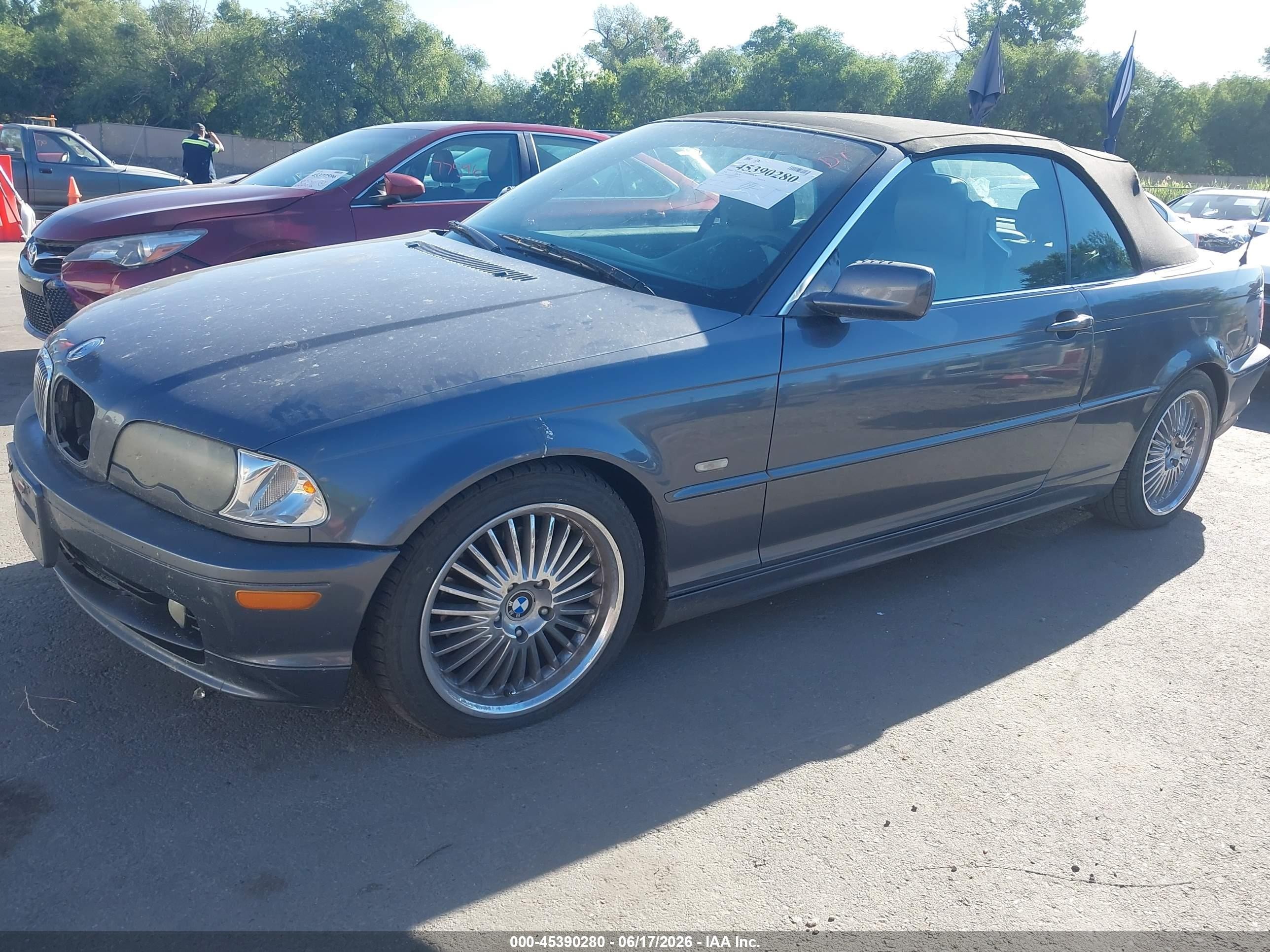 2002 Bmw 3 Series 325ci Blue vin: WBABS33402PG88269
