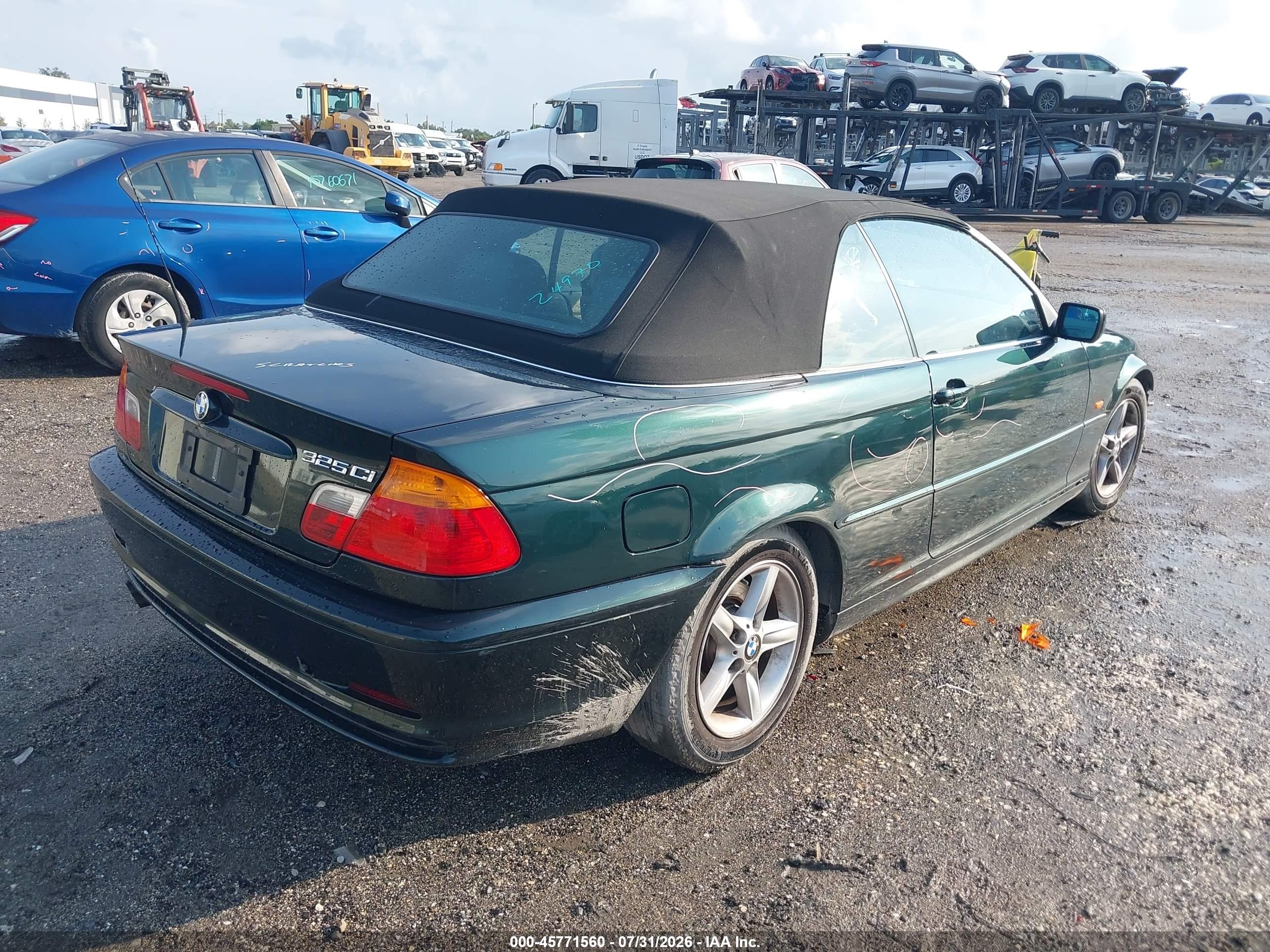 2003 Bmw 325ci   Green vin: WBABS33403PG90220