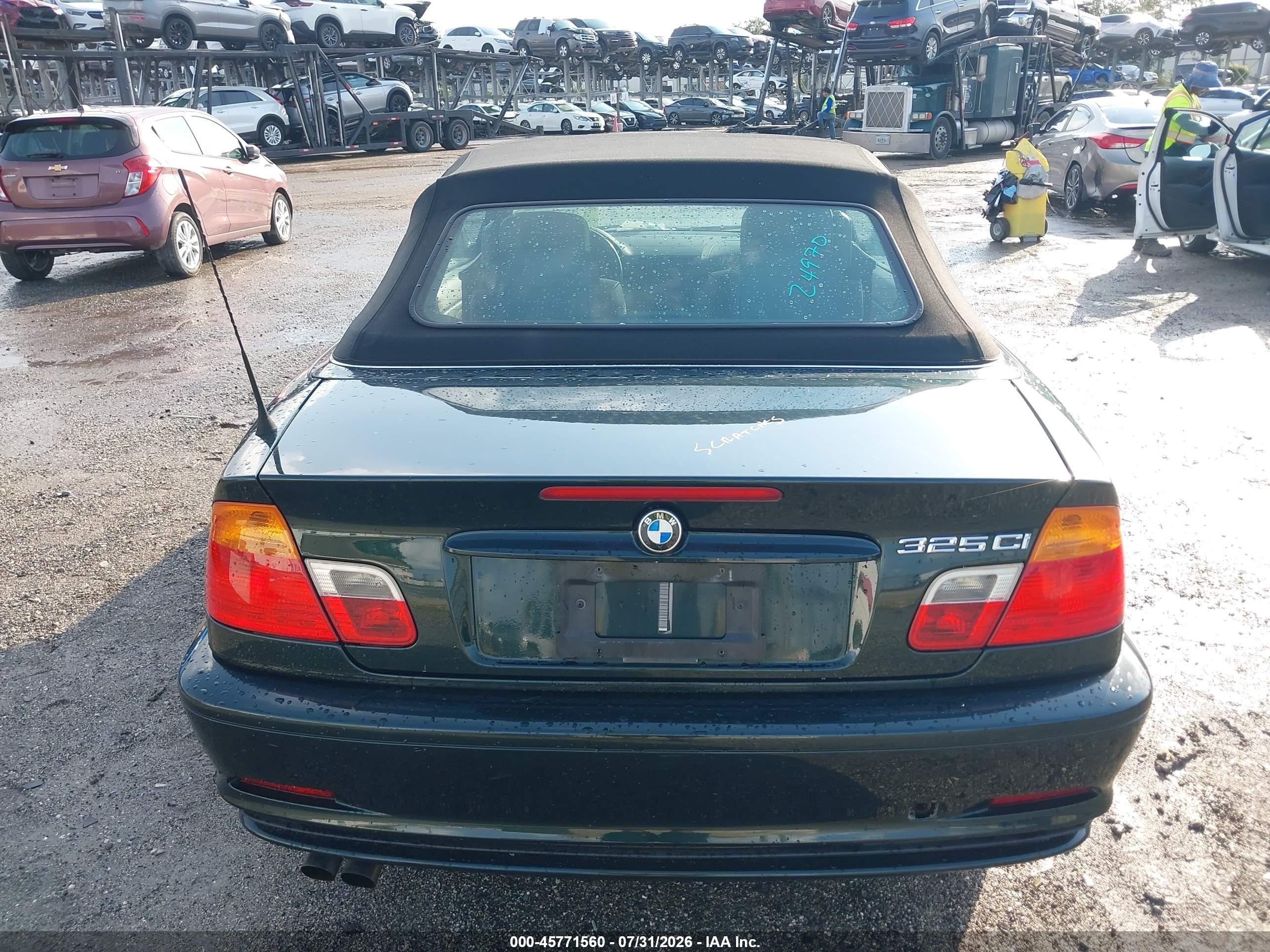 2003 Bmw 325ci   Green vin: WBABS33403PG90220