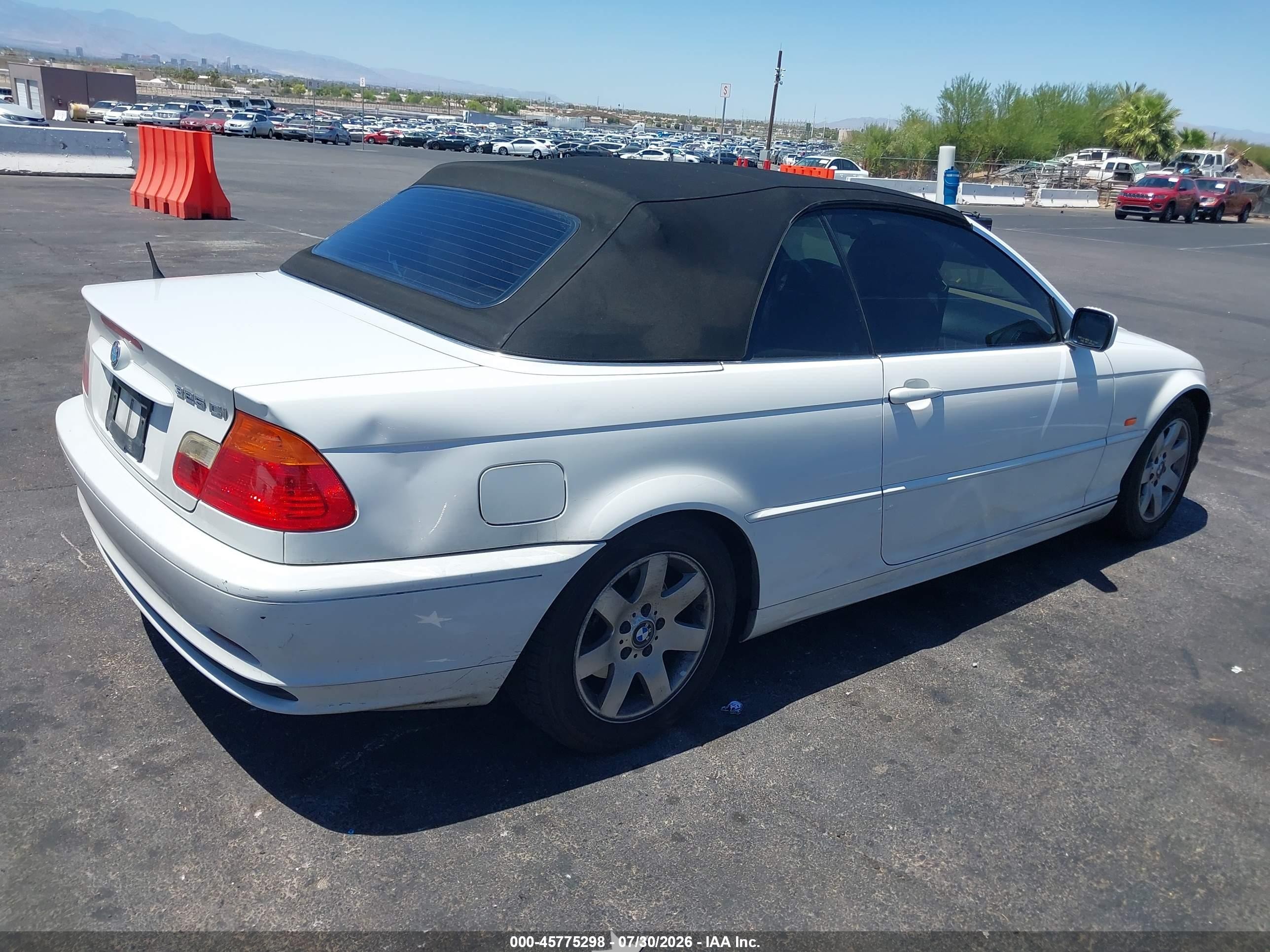 2001 Bmw 325ci   White vin: WBABS33441JY55246