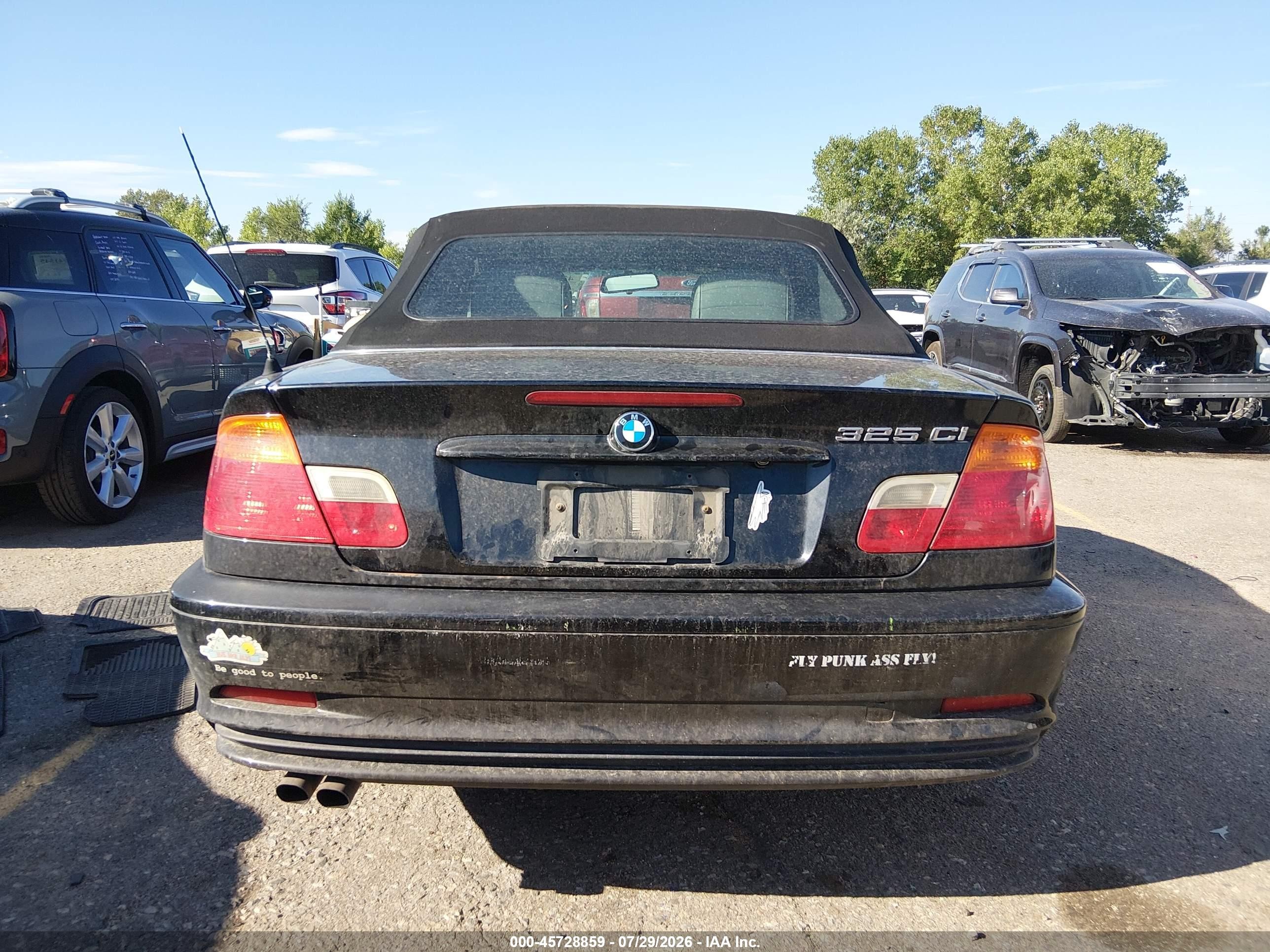 2002 Bmw 325ci   Black vin: WBABS33452PG87571