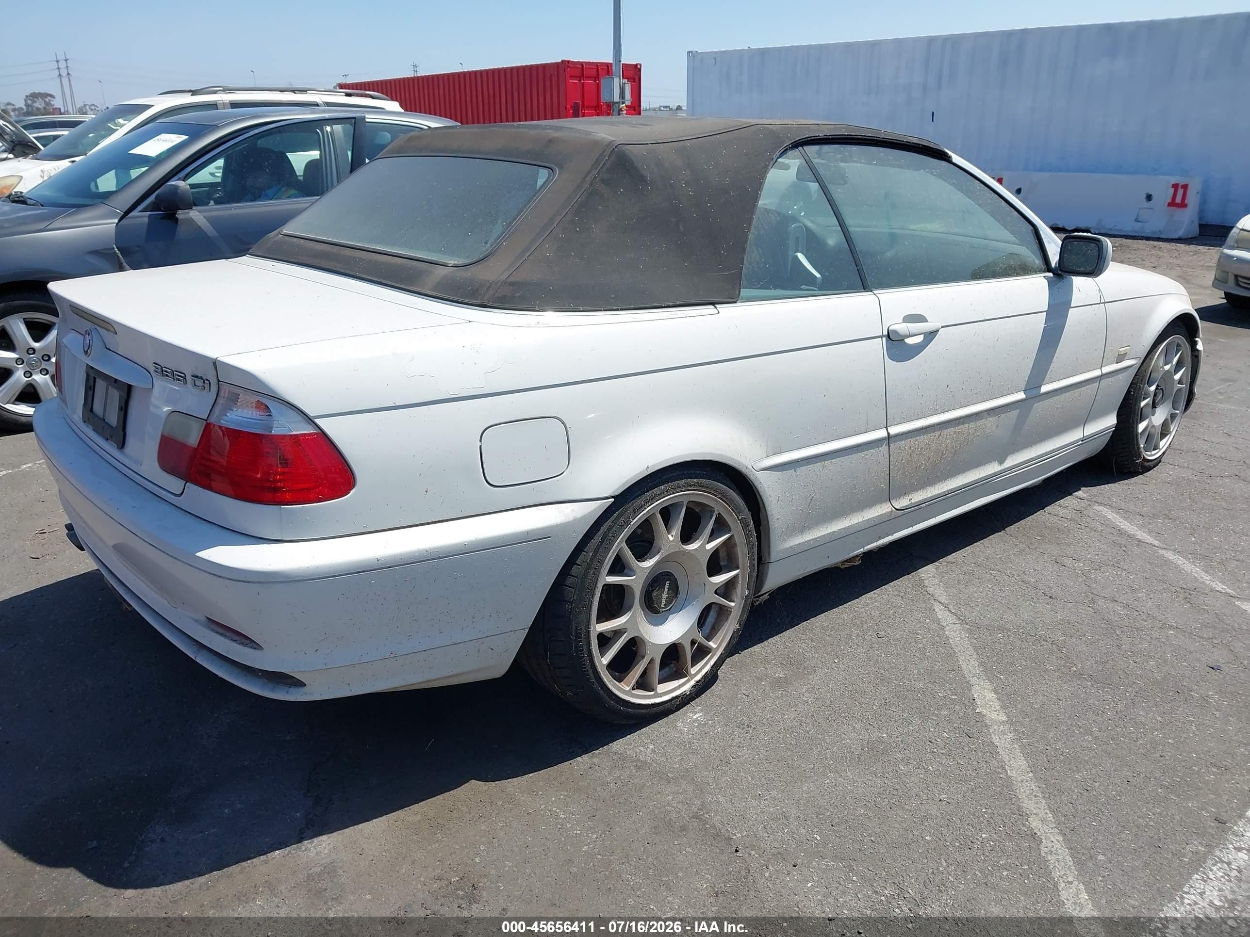 2002 Bmw 3 Series 325ci White vin: WBABS33472PG87653