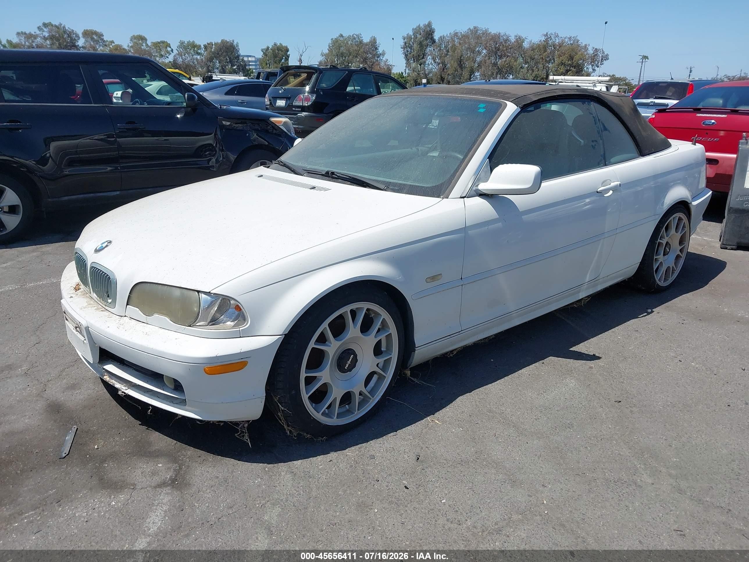 2002 Bmw 3 Series 325ci White vin: WBABS33472PG87653