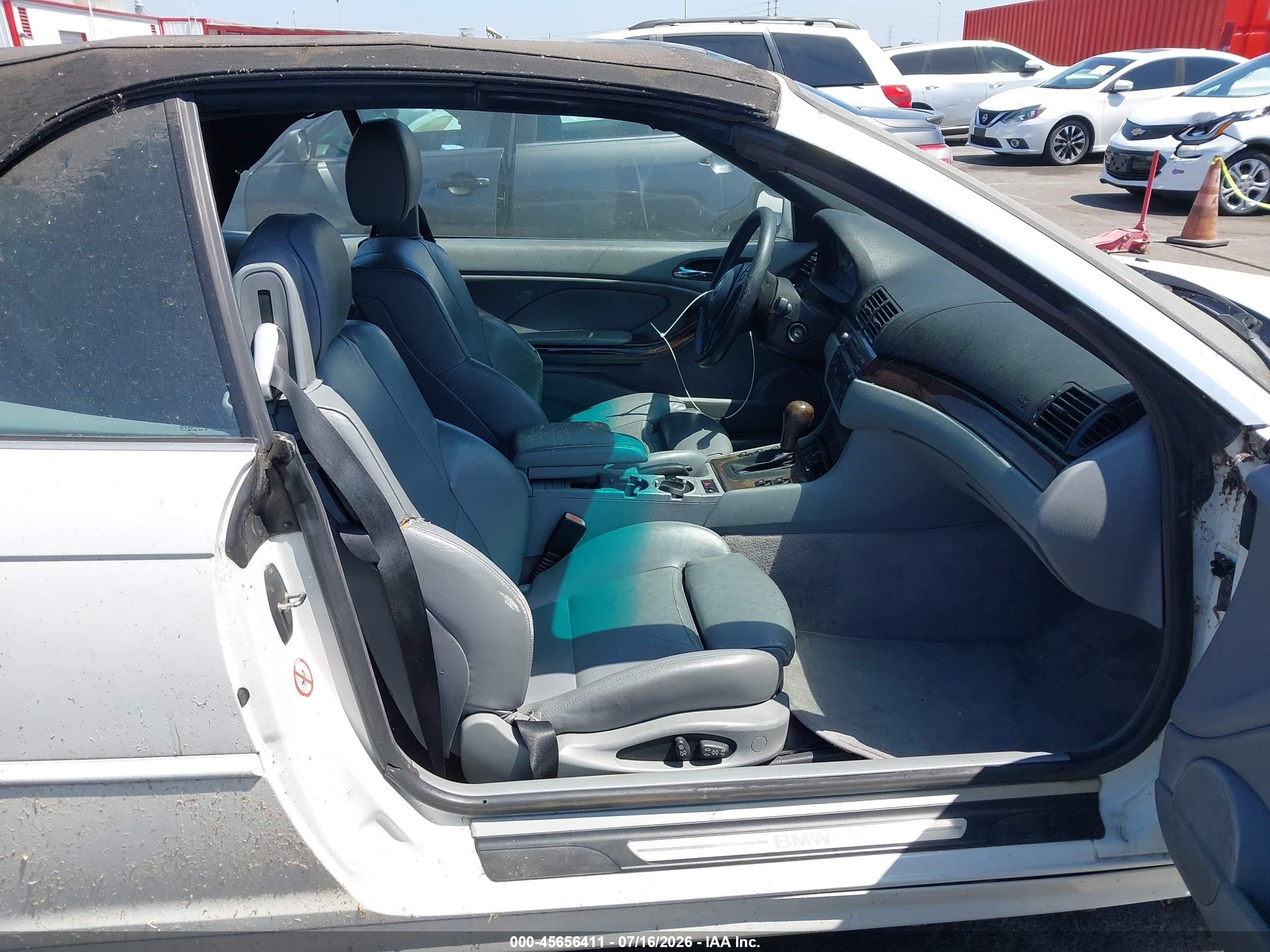 2002 Bmw 3 Series 325ci White vin: WBABS33472PG87653