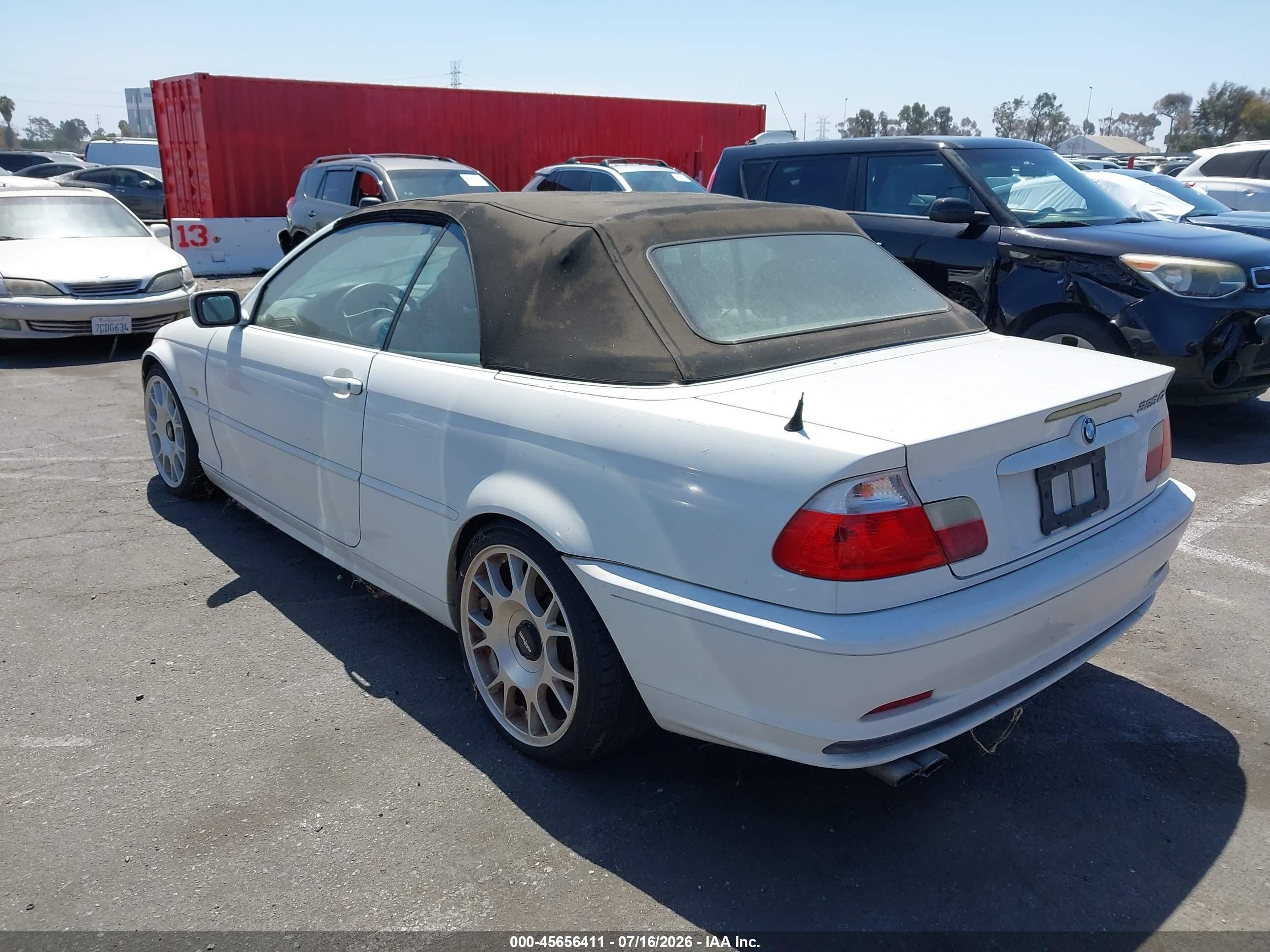 2002 Bmw 3 Series 325ci White vin: WBABS33472PG87653