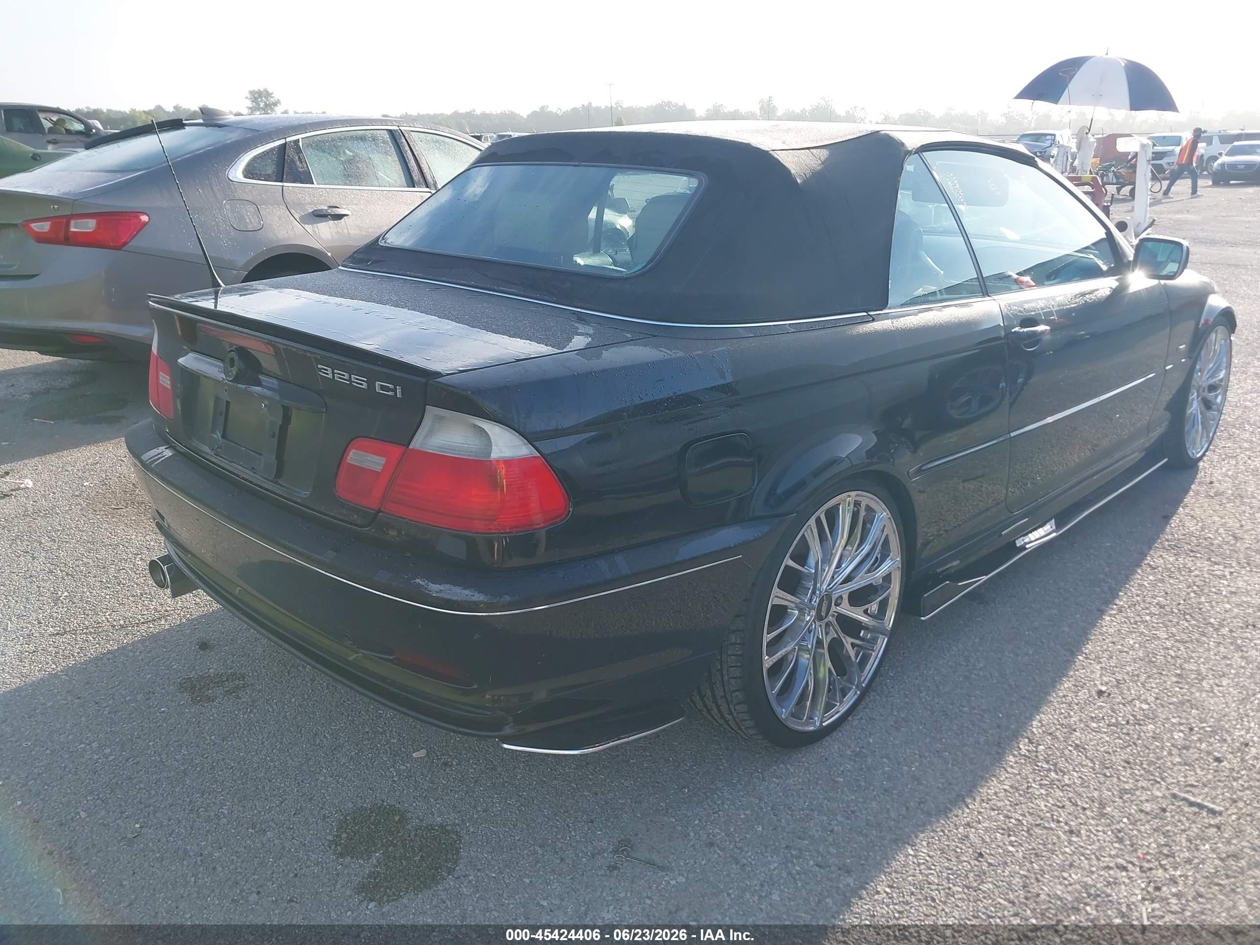 2002 Bmw 3 Series 325ci Black vin: WBABS33492PG83412