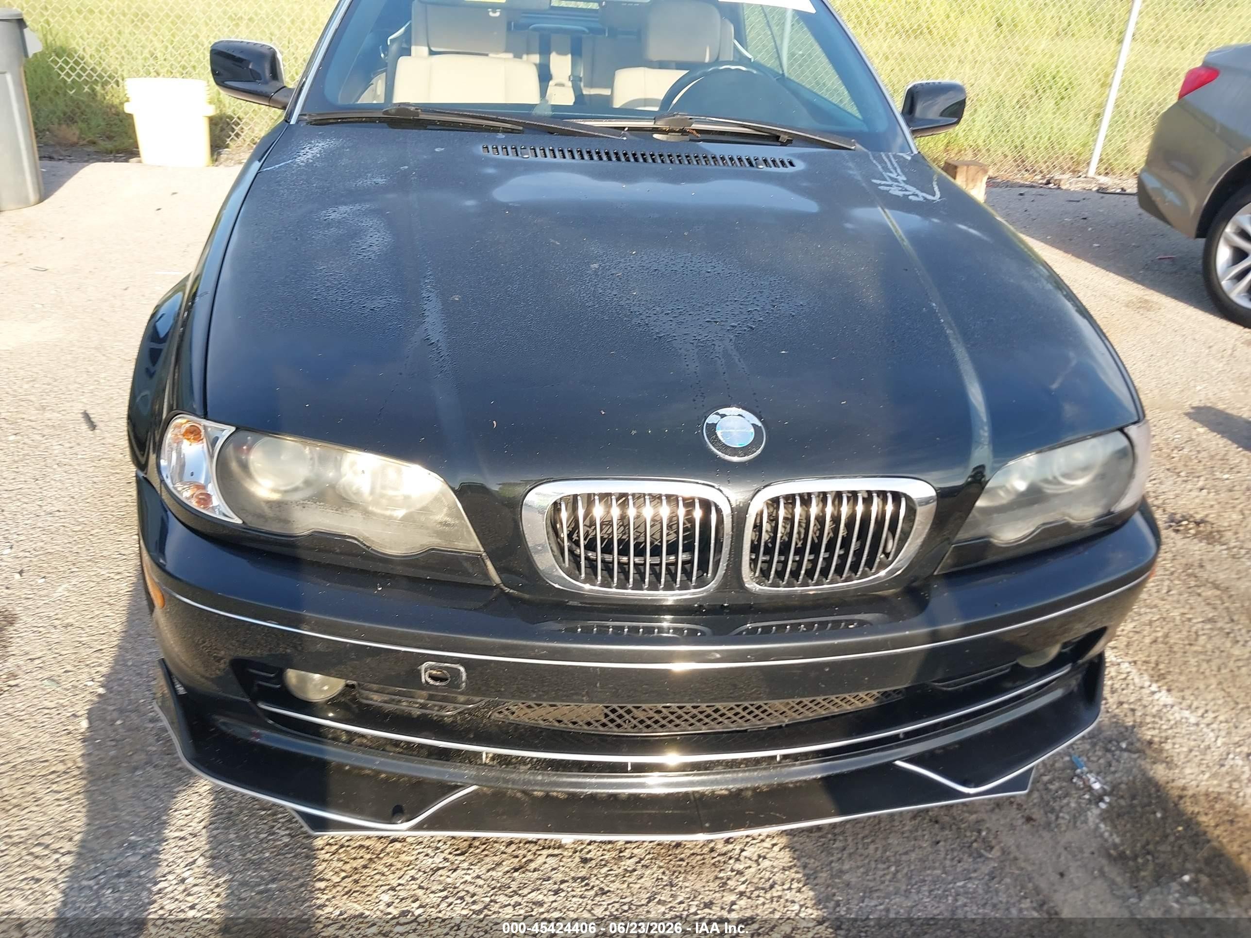 2002 Bmw 3 Series 325ci Black vin: WBABS33492PG83412