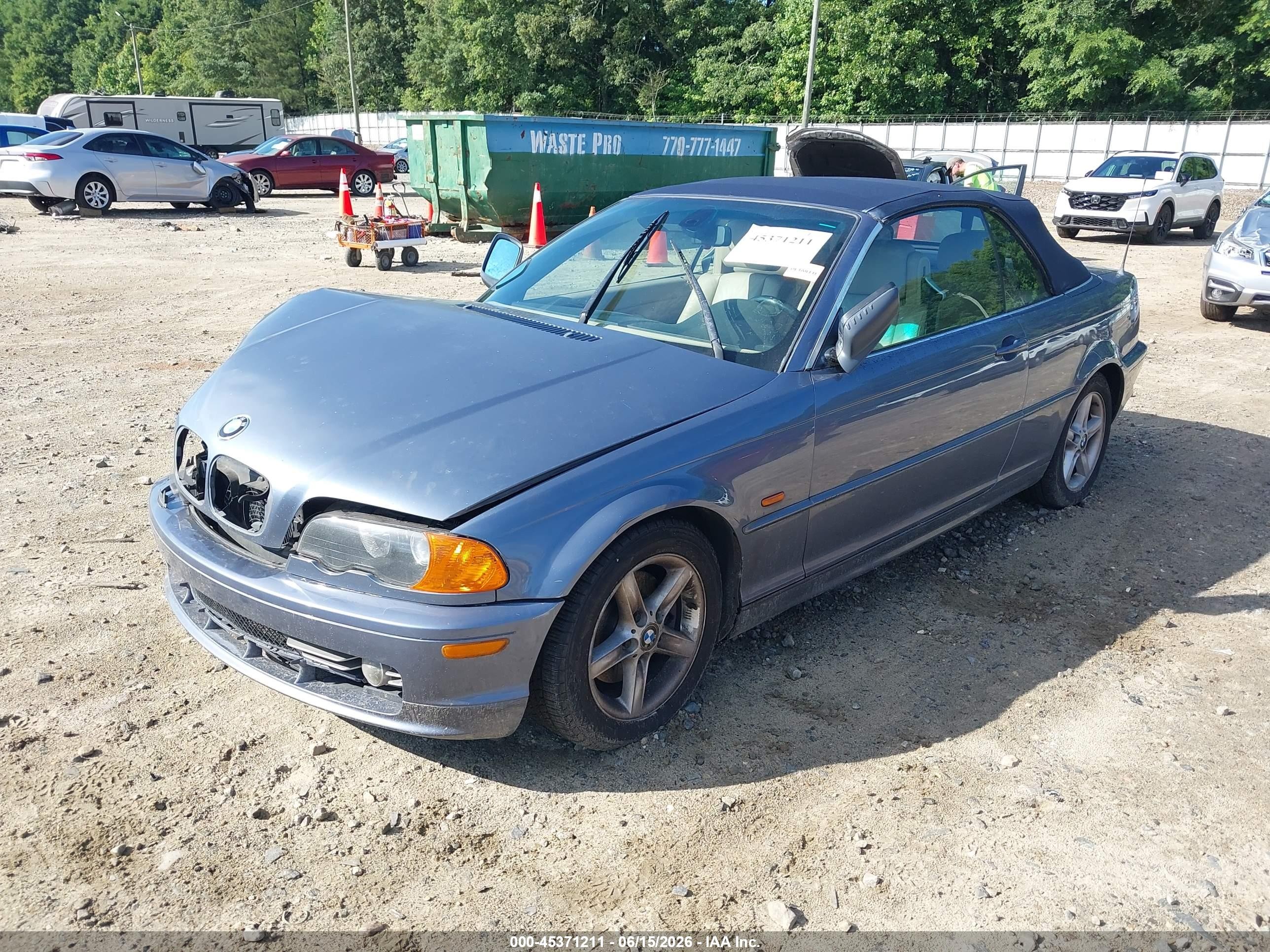 2003 Bmw 3 Series 325ci Blue vin: WBABS33493PG89938