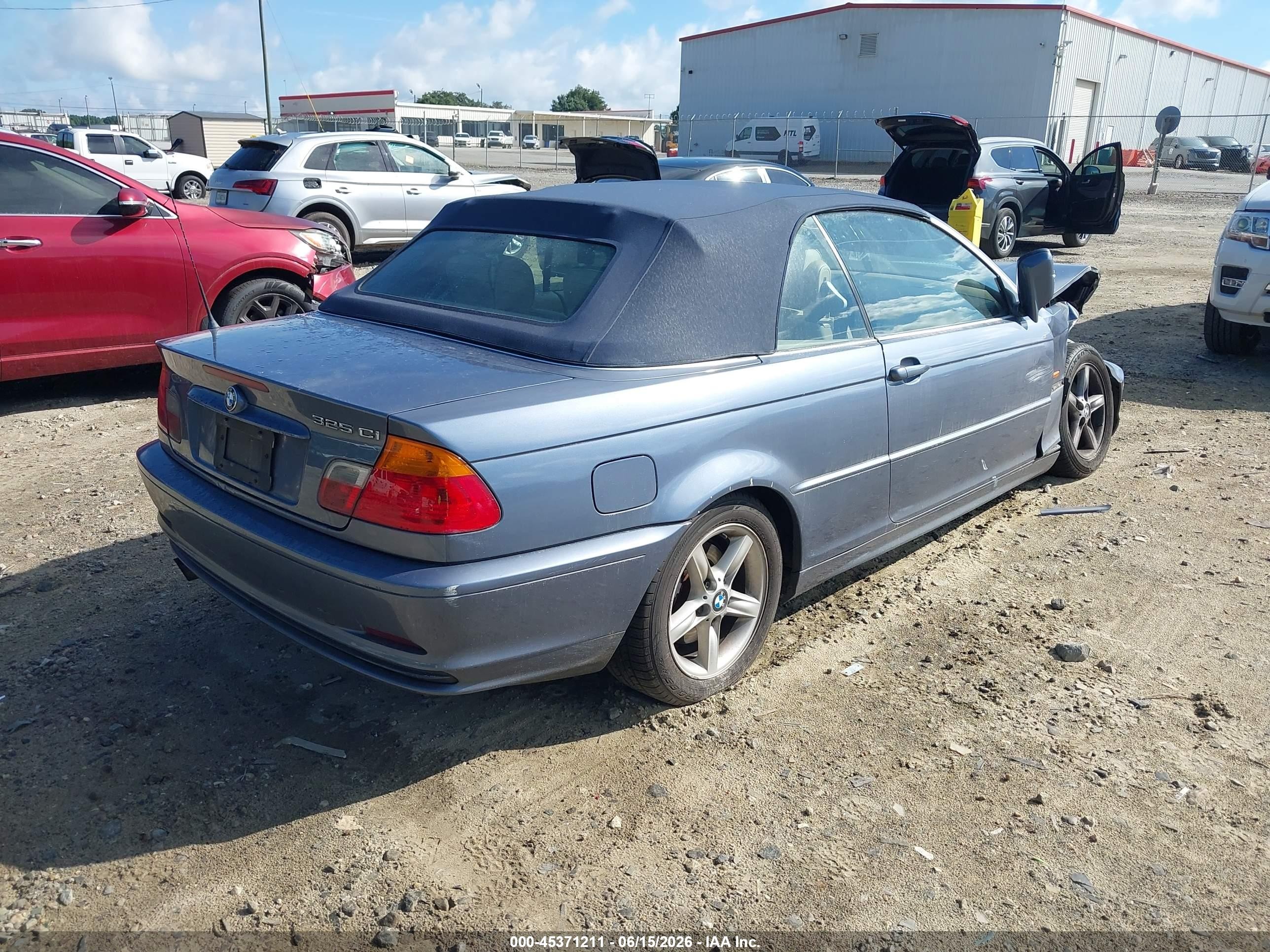 2003 Bmw 3 Series 325ci Blue vin: WBABS33493PG89938