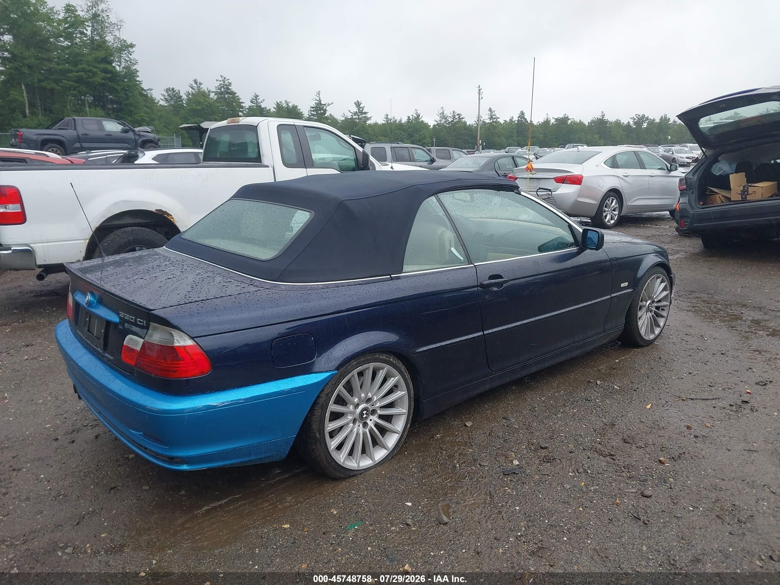 2001 Bmw 330ci Синий vin: WBABS53401EV87400