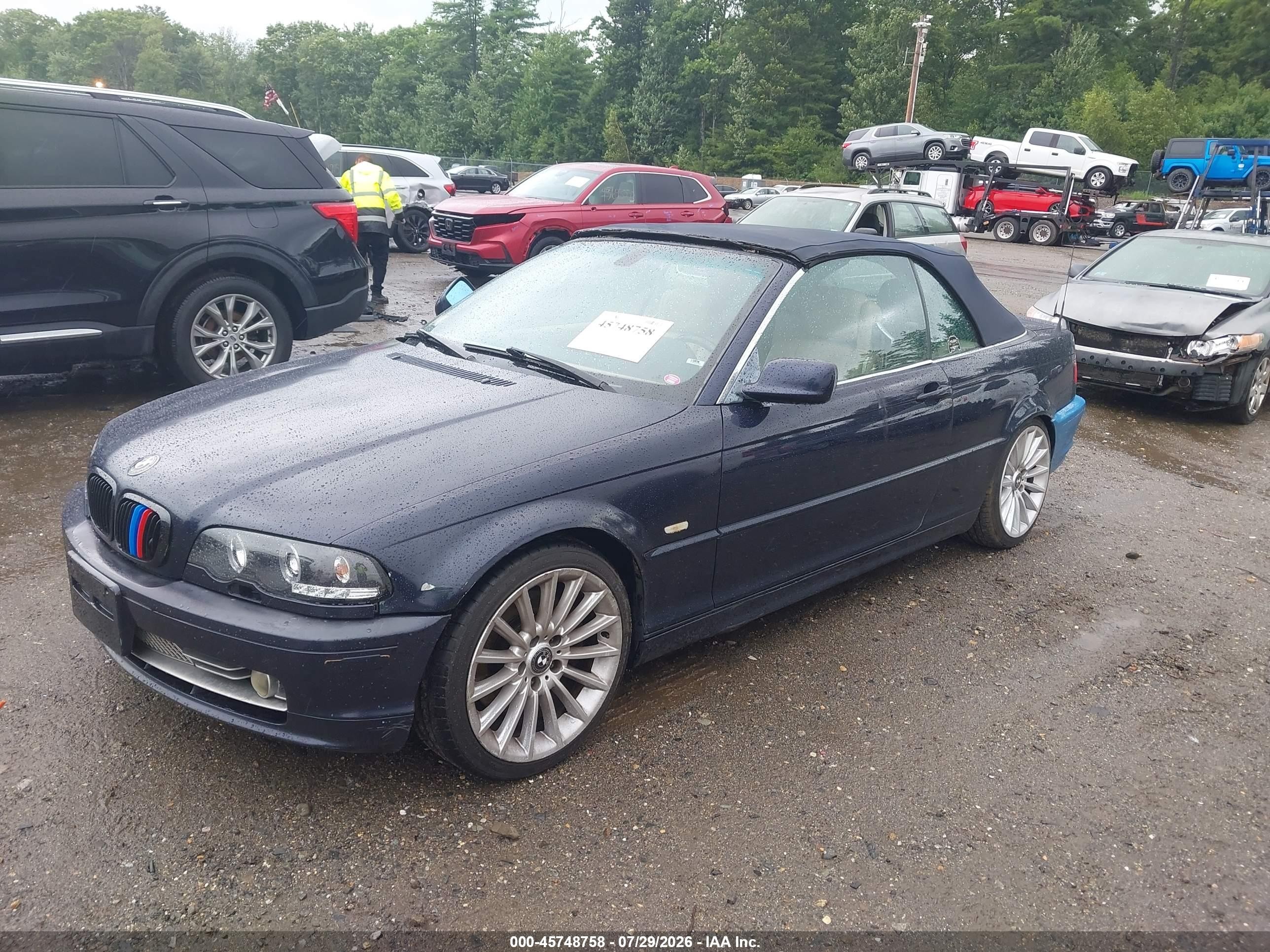 2001 Bmw 330ci Синий vin: WBABS53401EV87400