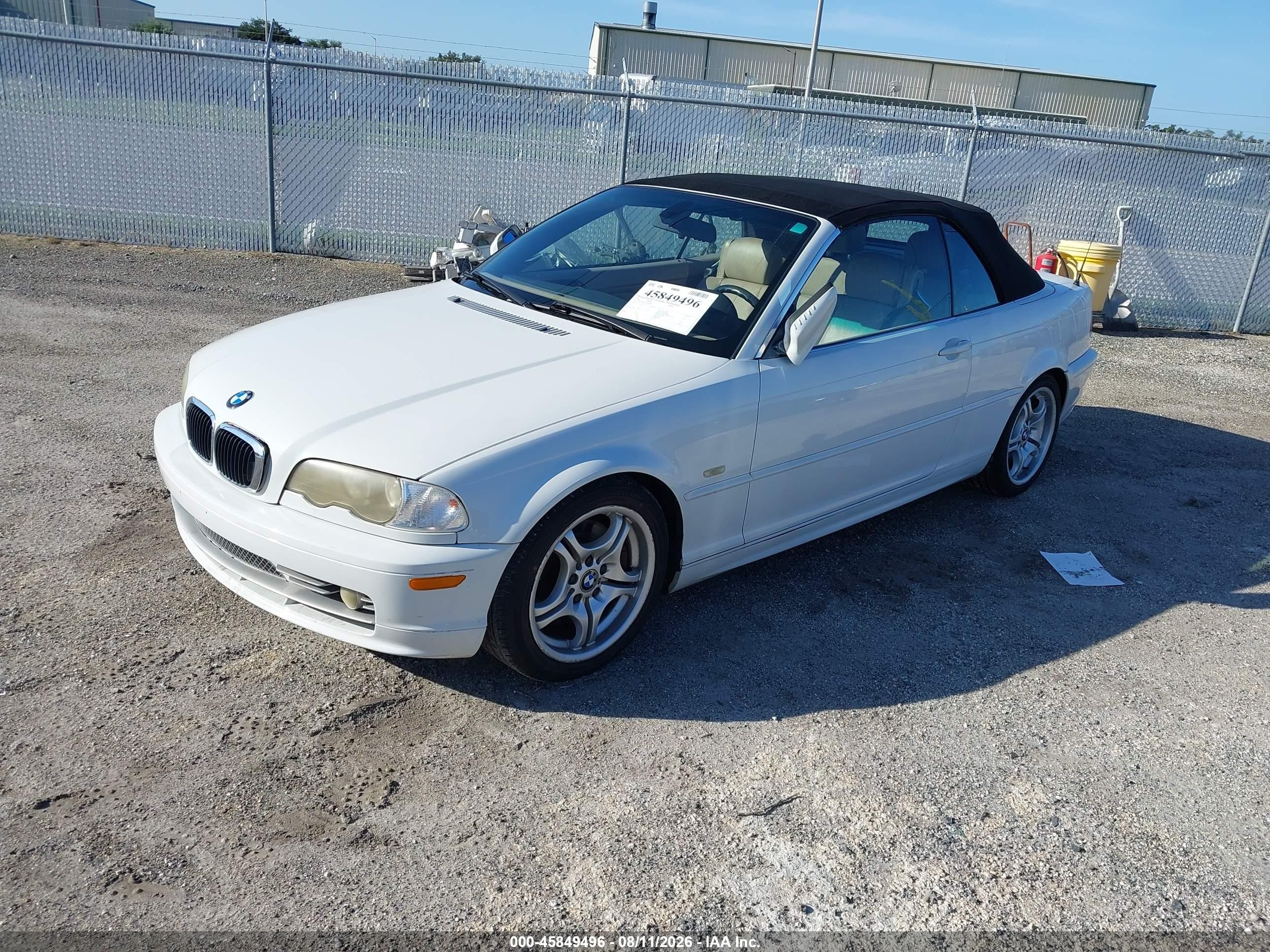 2002 Bmw 330ci   White vin: WBABS53432JU93097