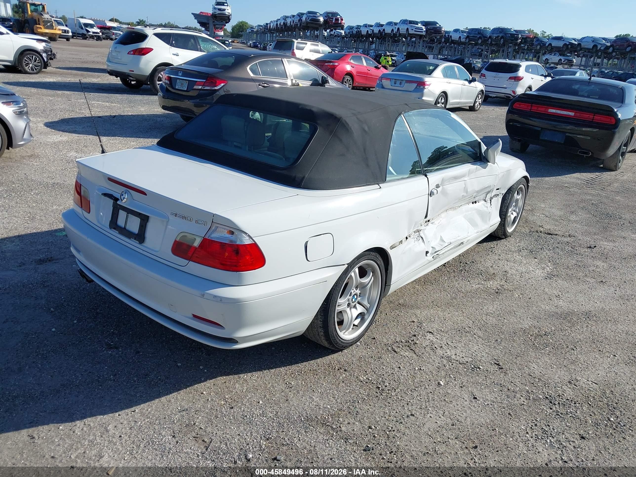 2002 Bmw 330ci   White vin: WBABS53432JU93097