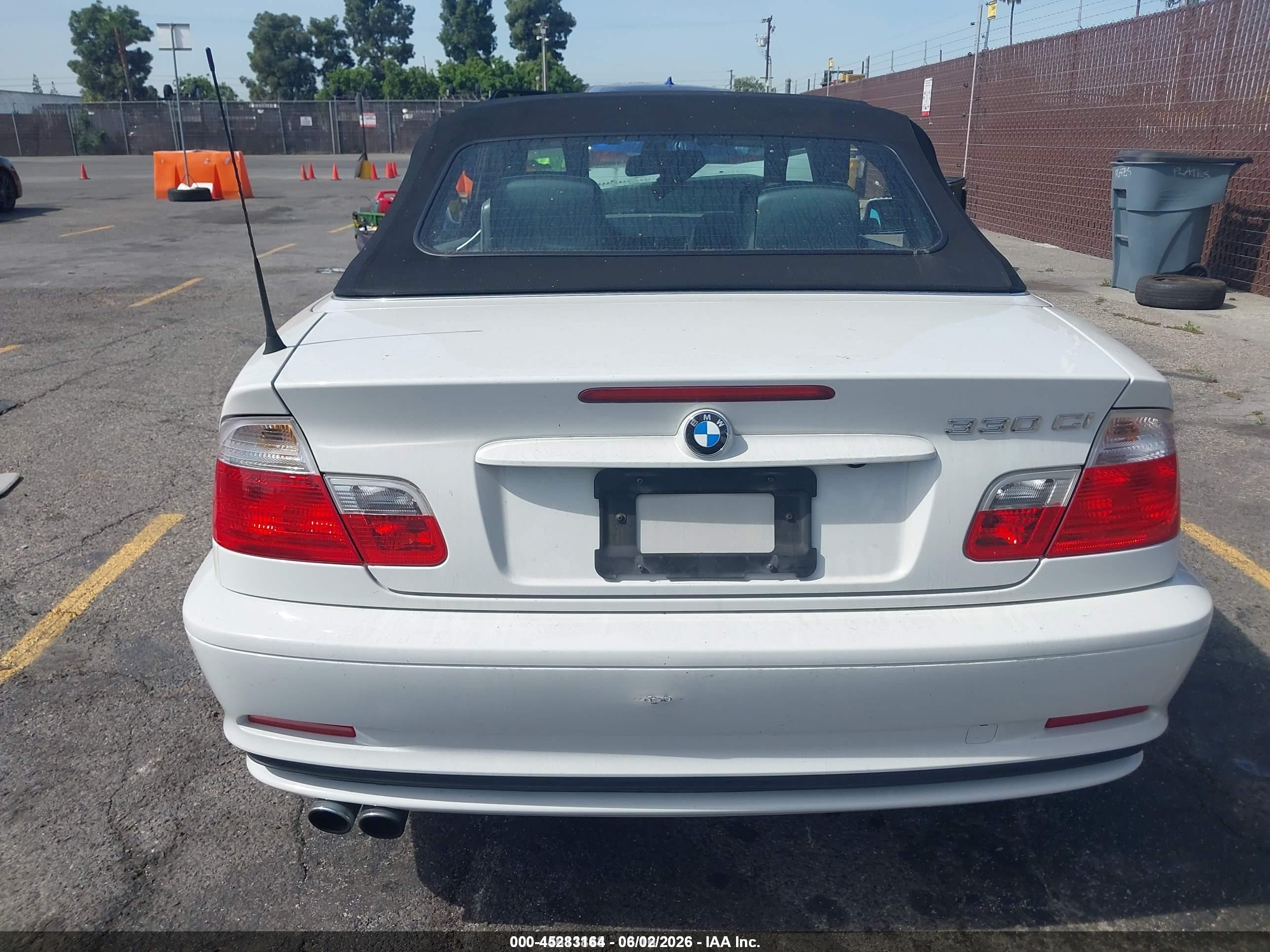 2002 Bmw 330ci   White vin: WBABS53492JU89734