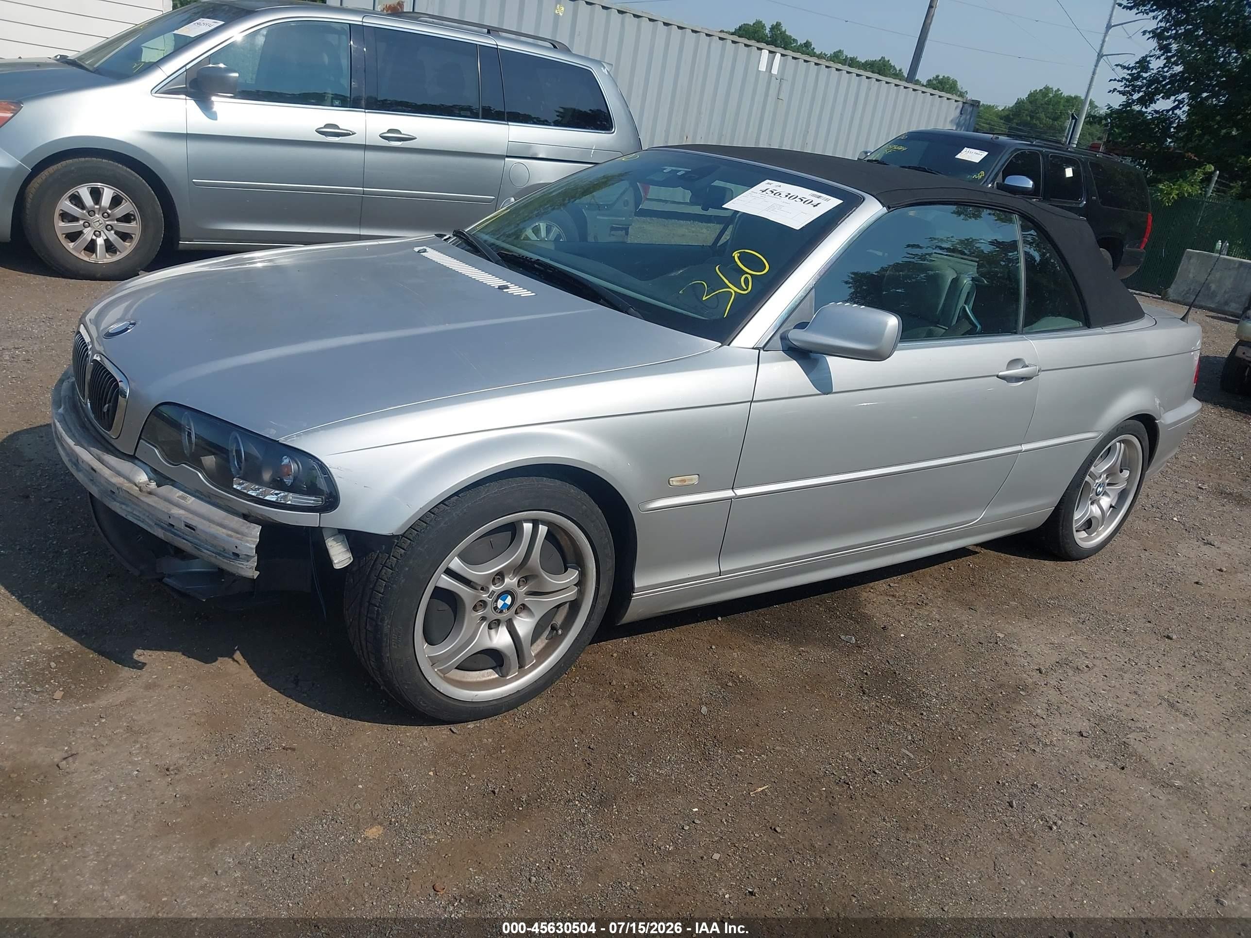 2002 Bmw 3 Series 330ci Silver vin: WBABS534X2JU91833