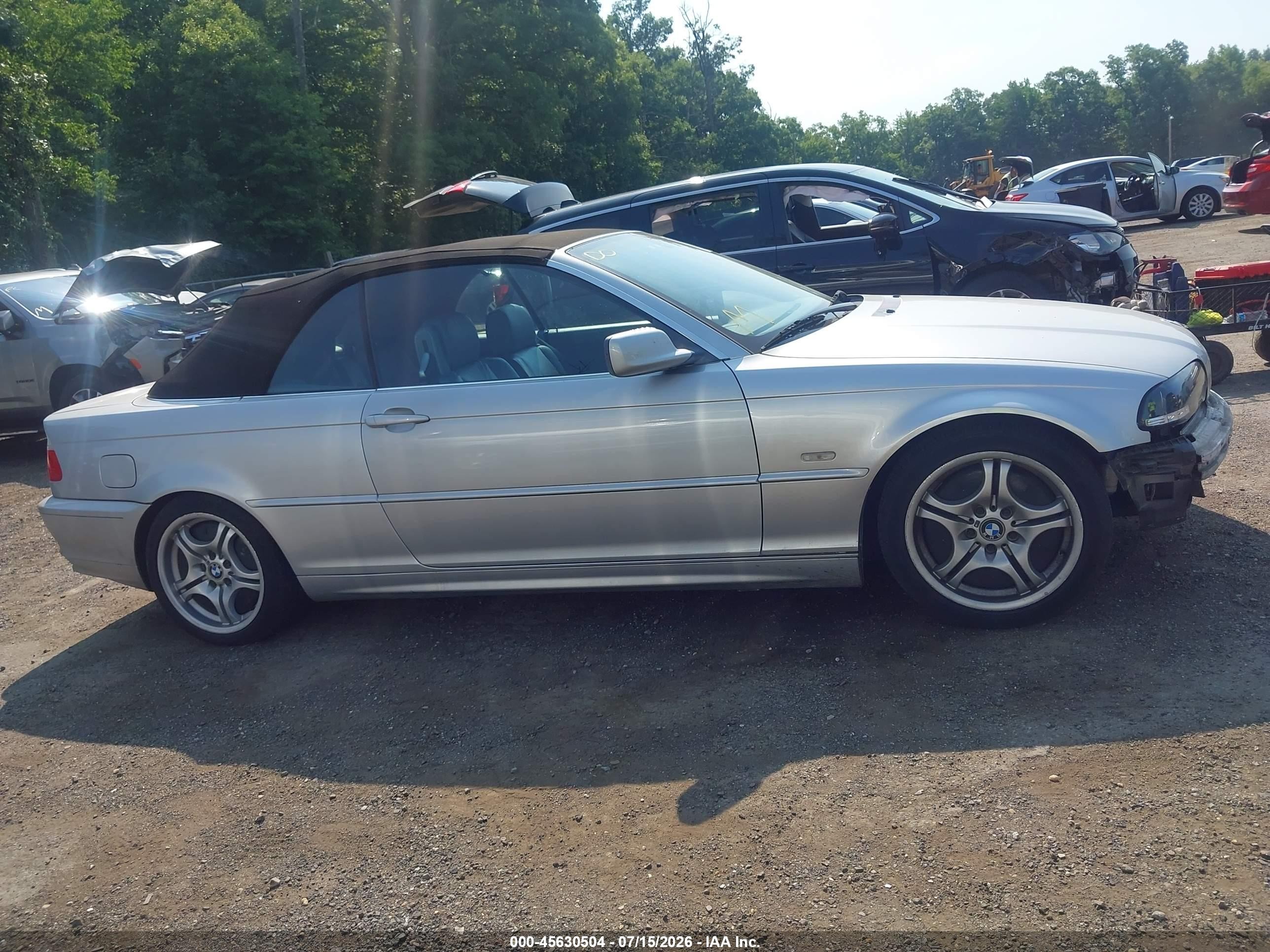 2002 Bmw 3 Series 330ci Silver vin: WBABS534X2JU91833