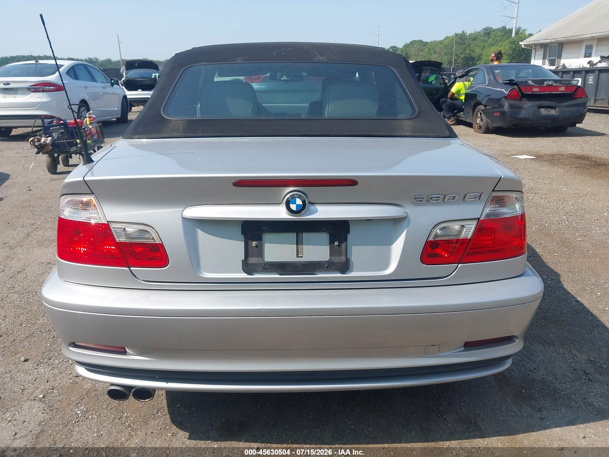 2002 Bmw 3 Series 330ci Silver vin: WBABS534X2JU91833