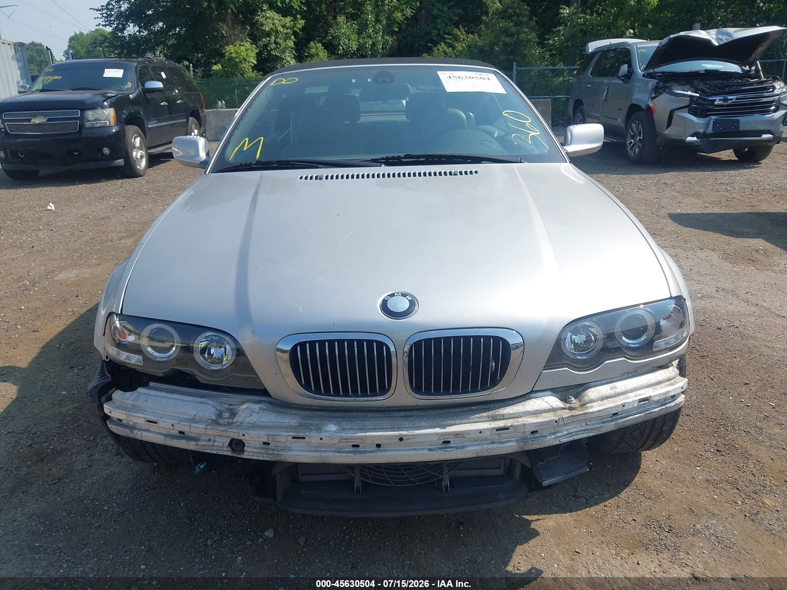 2002 Bmw 3 Series 330ci Silver vin: WBABS534X2JU91833
