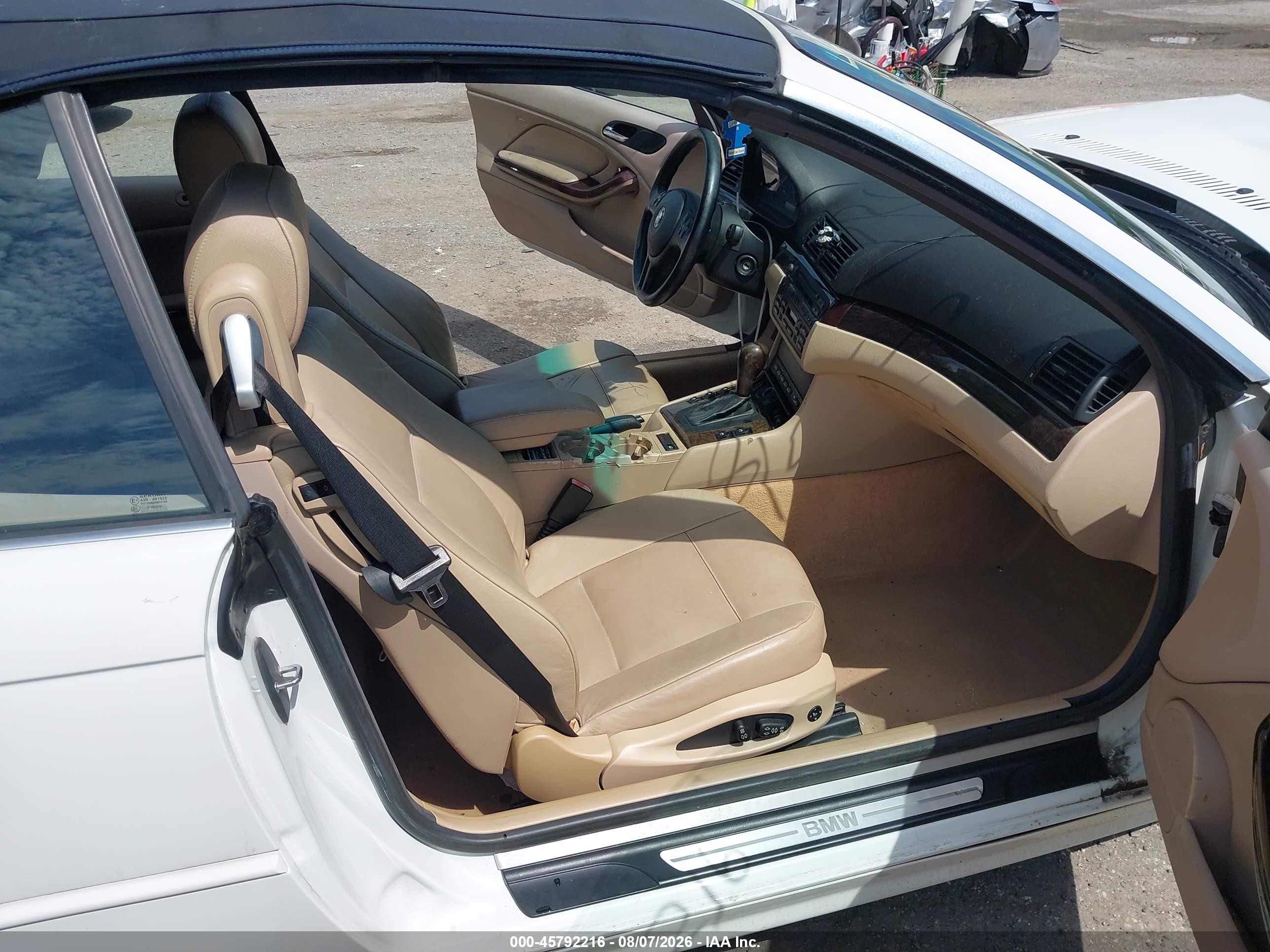 2006 Bmw 325ci   White vin: WBABW33416PX87626