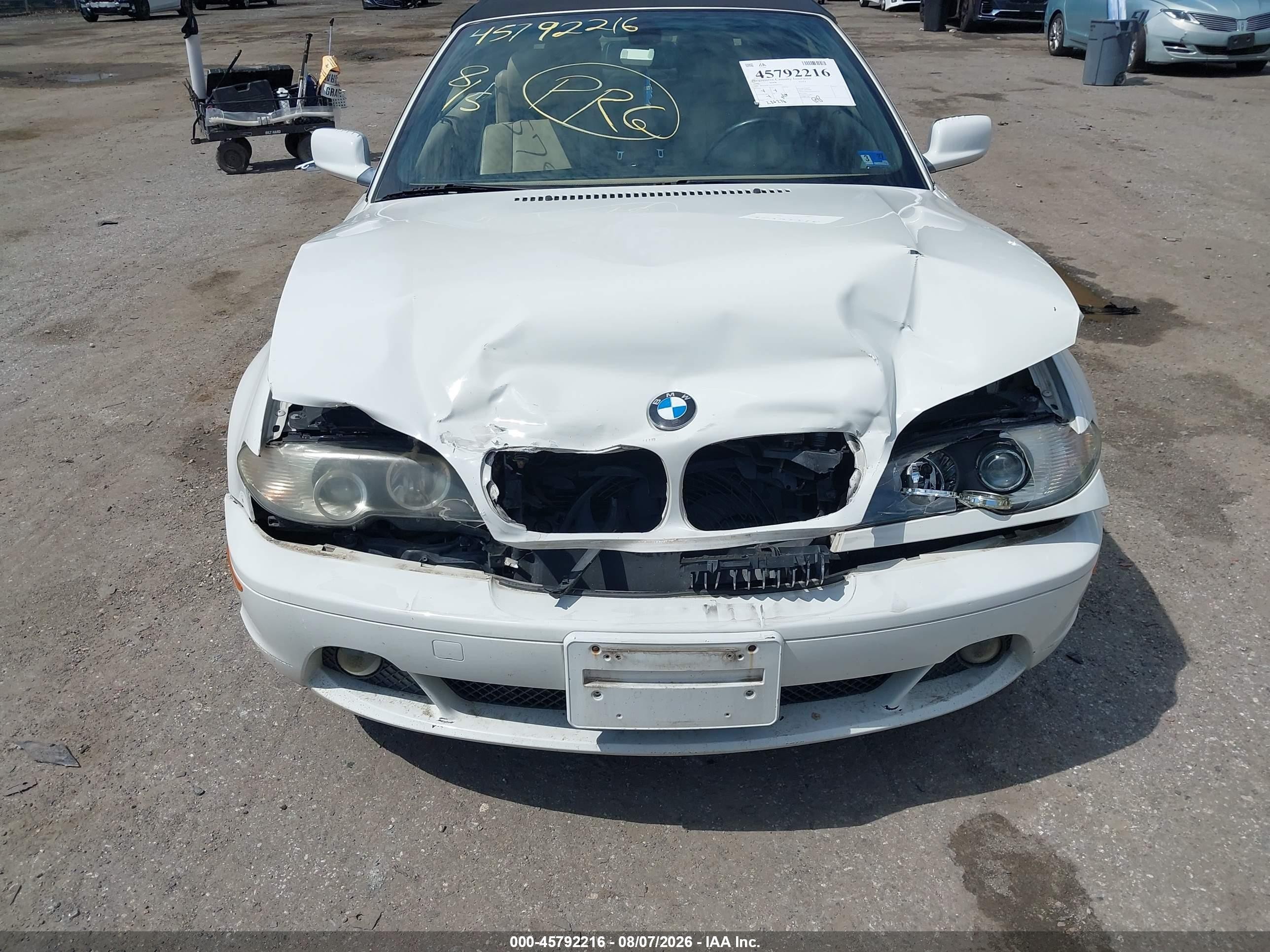 2006 Bmw 325ci   White vin: WBABW33416PX87626