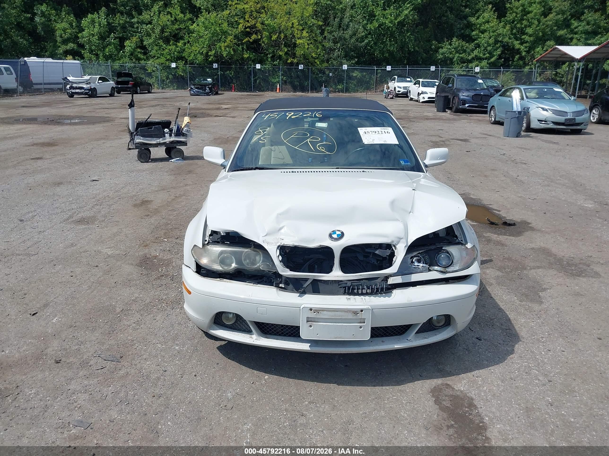 2006 Bmw 325ci   White vin: WBABW33416PX87626