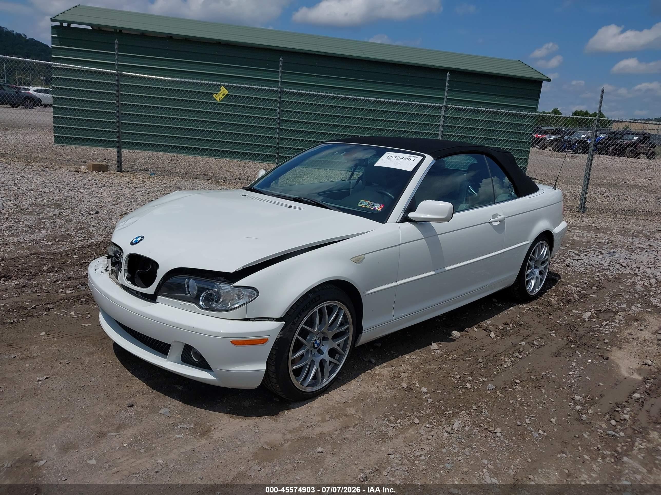 2006 Bmw 325ci White vin: WBABW33436PG99549