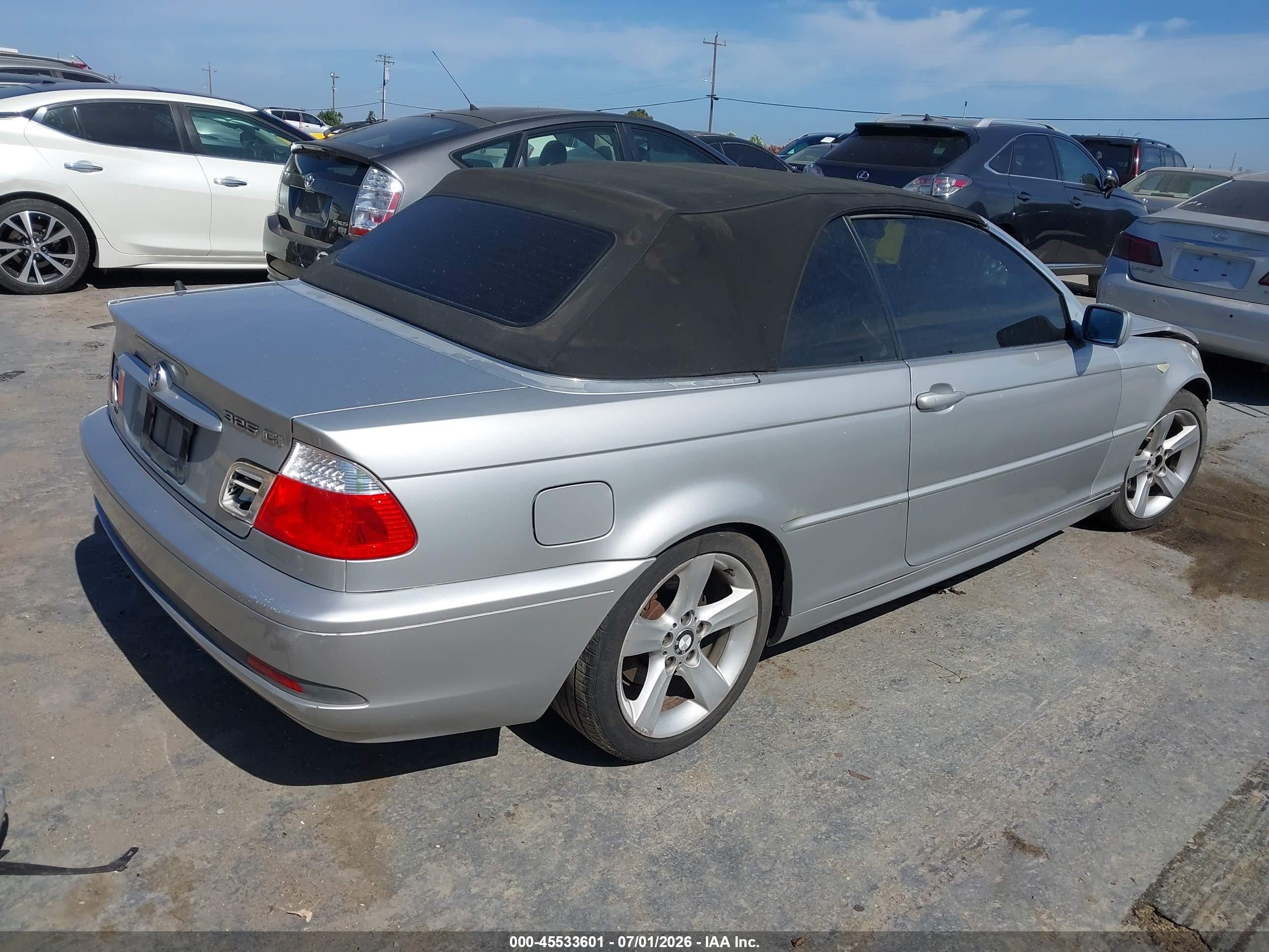 2005 Bmw 325ci   Silver vin: WBABW33475PL37509