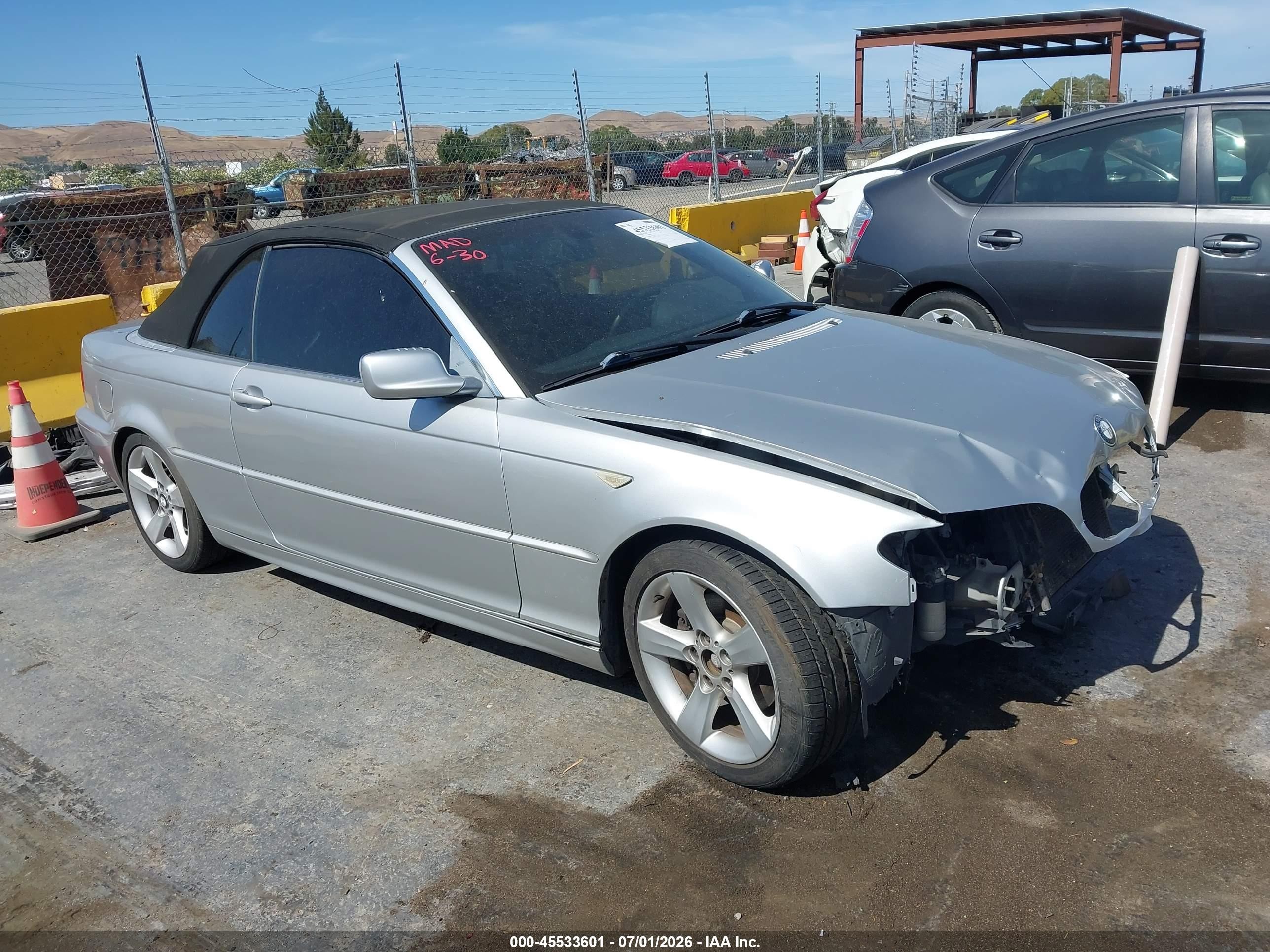 2005 Bmw 325ci   Silver vin: WBABW33475PL37509