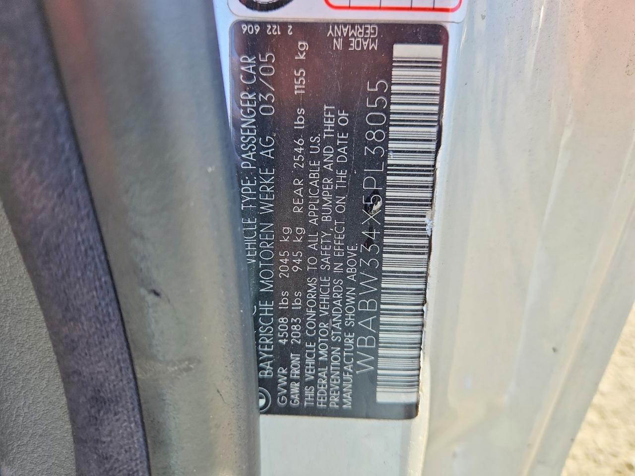 2005 Bmw 325 Ci Silver vin: WBABW334X5PL38055