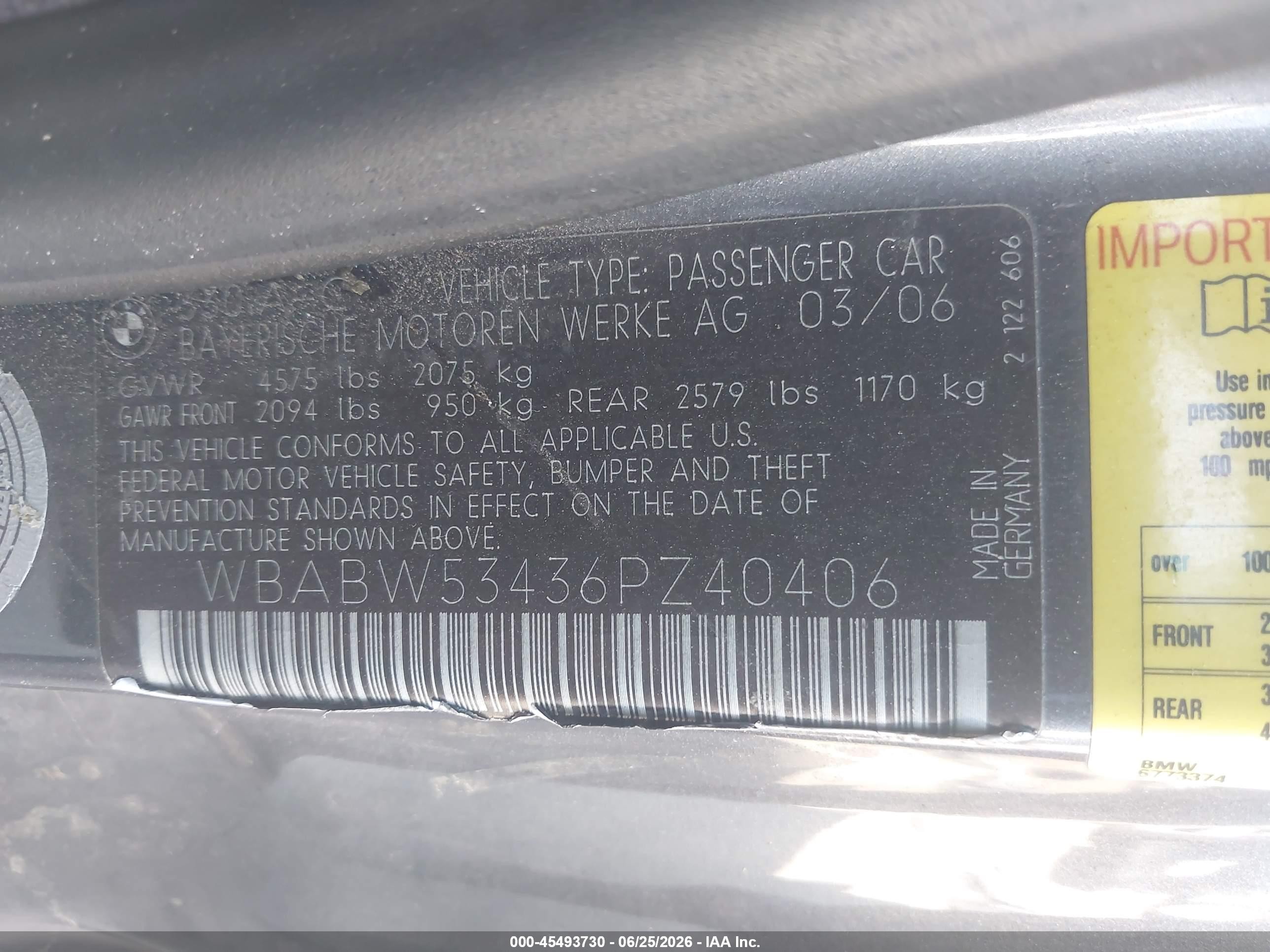2006 Bmw 330ci   Gray vin: WBABW53436PZ40406
