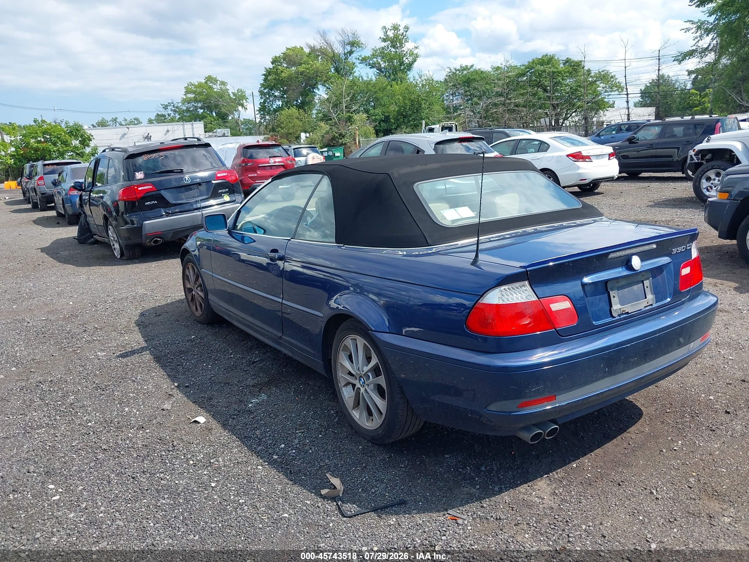 2005 Bmw 330ci   Синий vin: WBABW53445PL50956