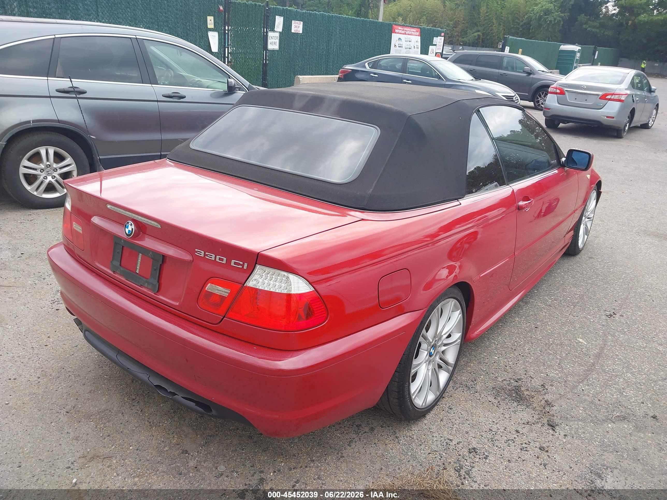 2006 Bmw 330ci   Red vin: WBABW53486PL53733