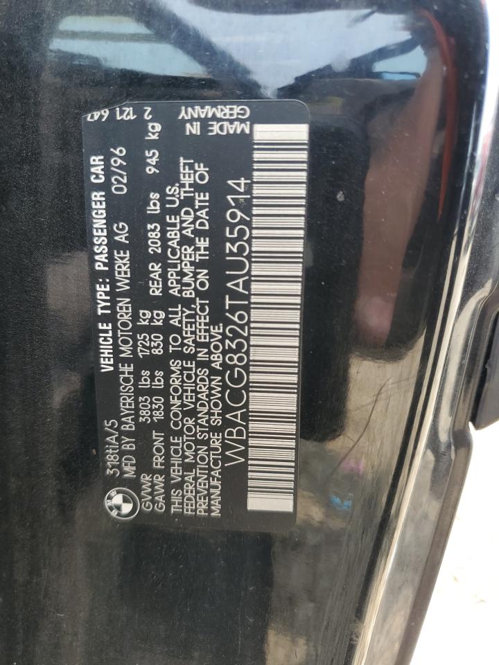 1996 Bmw 318 Ti Automatic Black vin: WBACG8326TAU35914