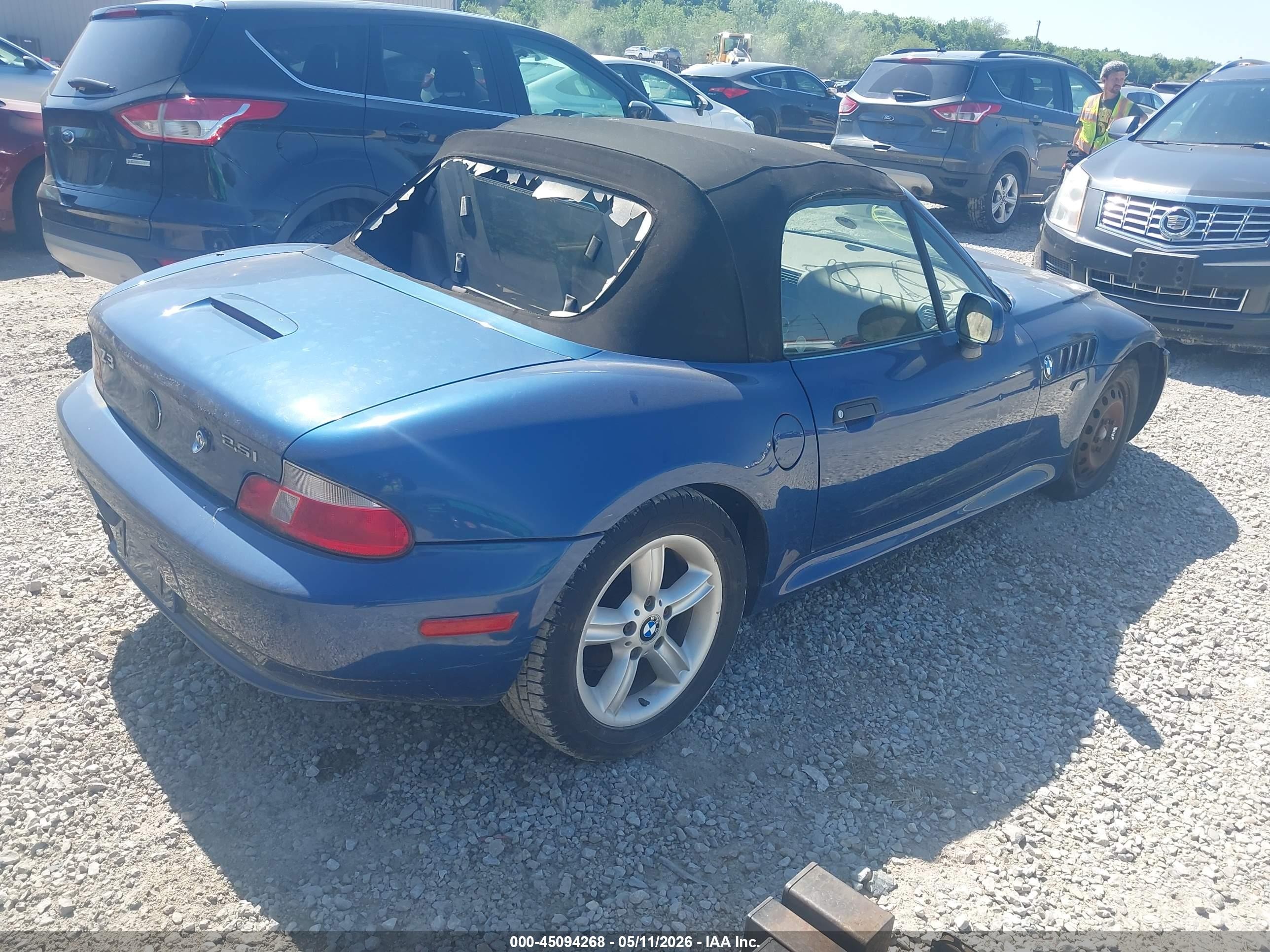 2001 Bmw Z3 2.5i Blue vin: WBACN33401LM00443