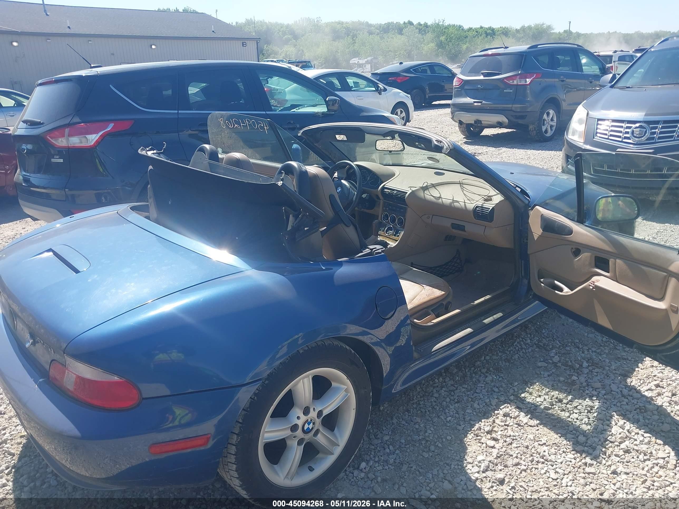 2001 Bmw Z3 2.5i Blue vin: WBACN33401LM00443