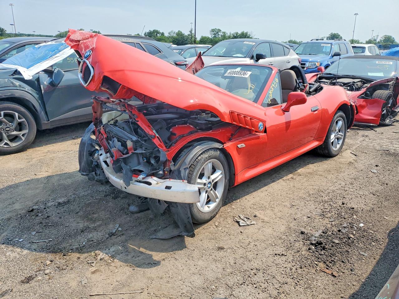 2001 Bmw Z3 Red vin: WBACN33421LK49346