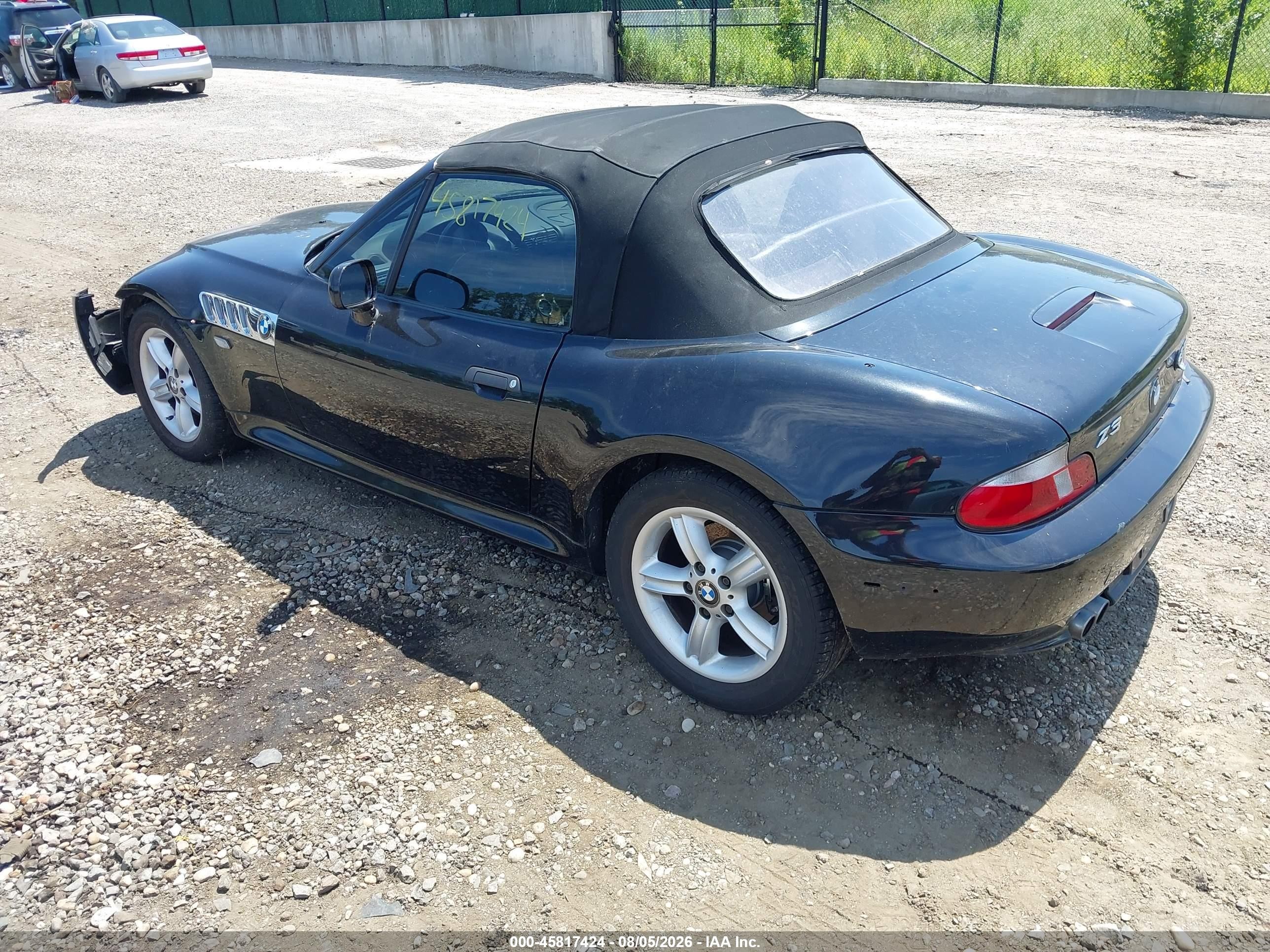 2001 Bmw Z3 2.5i Черный vin: WBACN33441LM00140