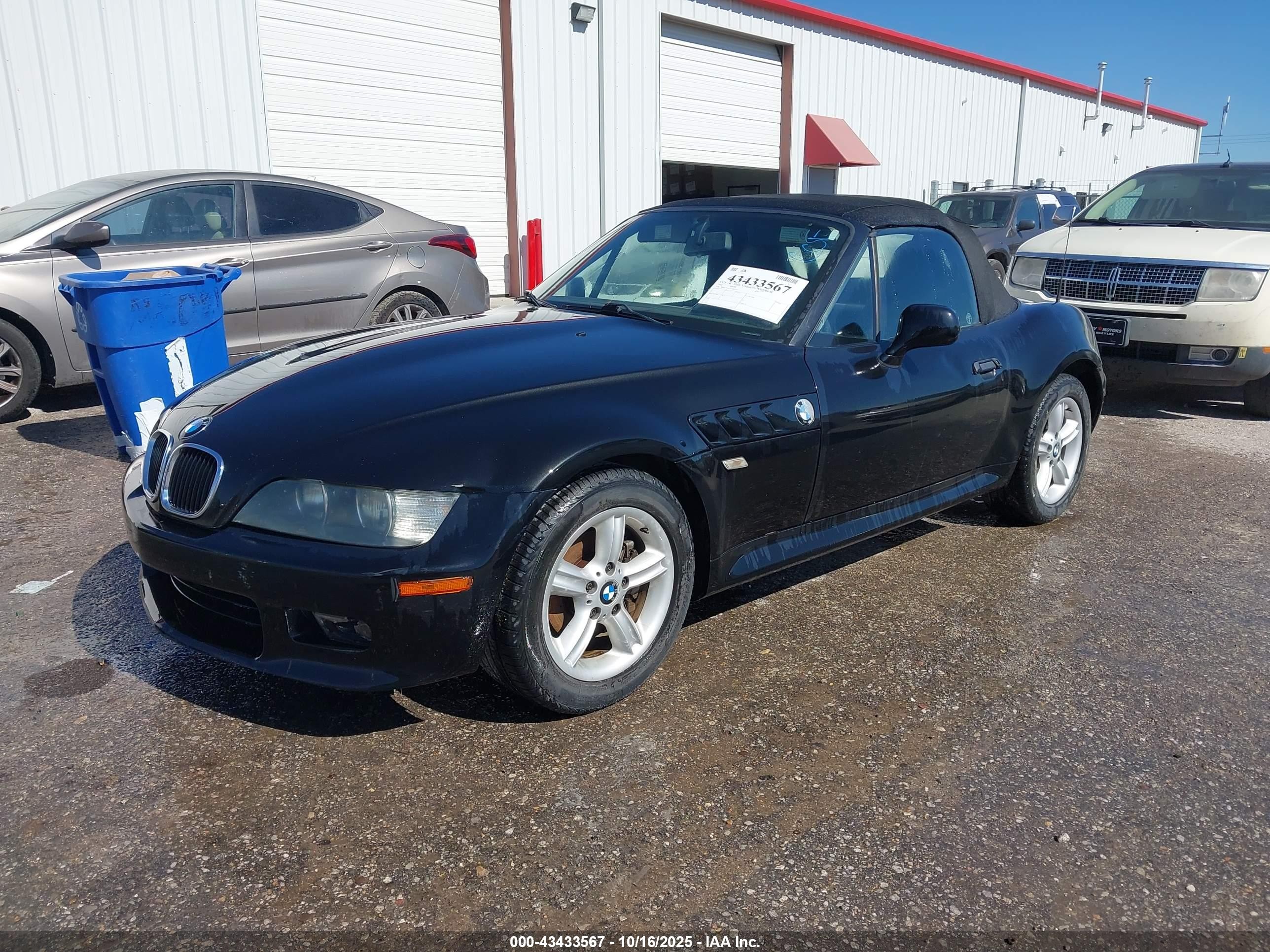 2001 Bmw Z3 2.5i Black vin: WBACN33471LM02223