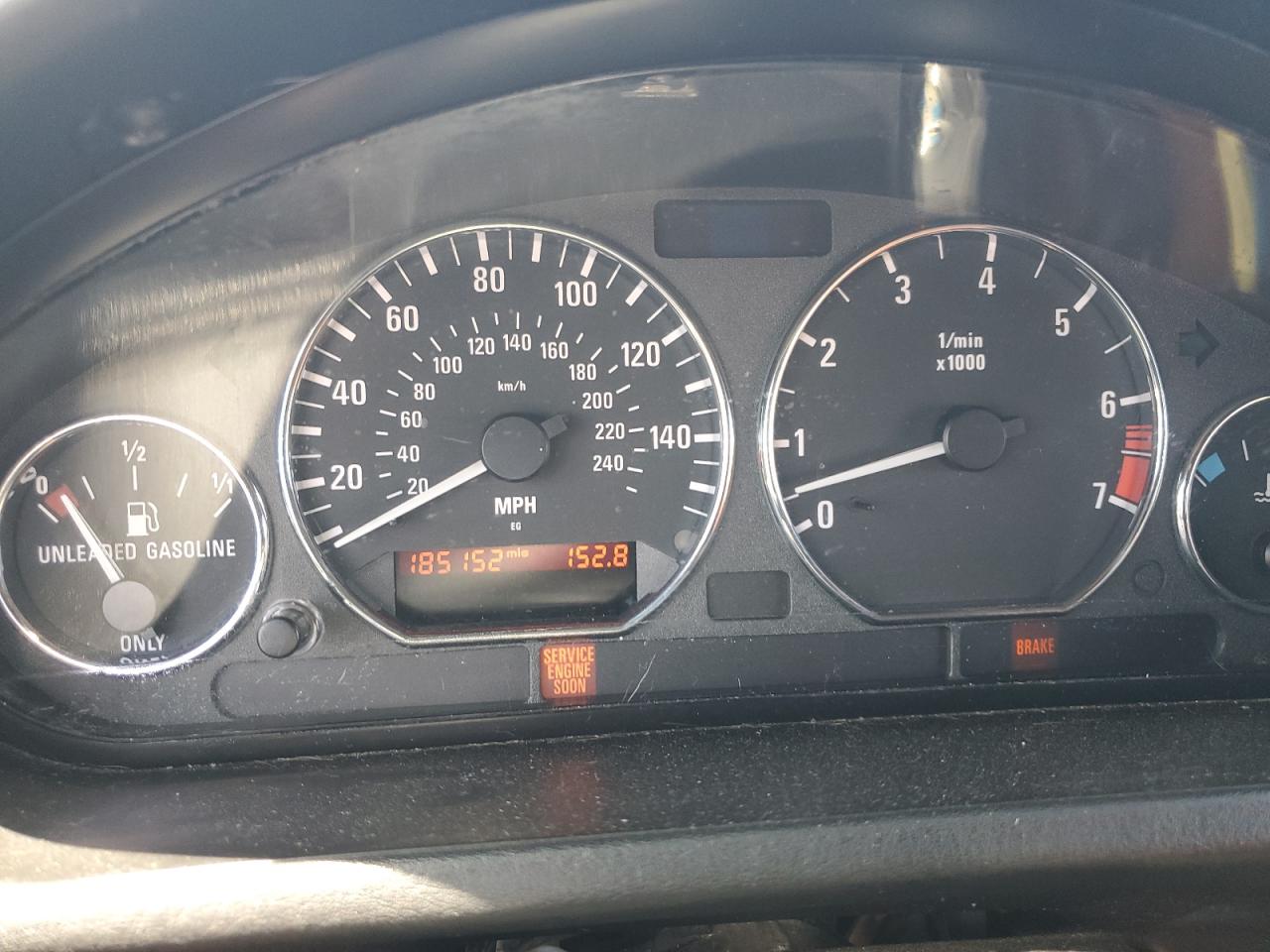 2001 Bmw Z3 2.5 Brown vin: WBACN33491LM02420 Damage: Warning Light - Maintenance, On, Unacceptable