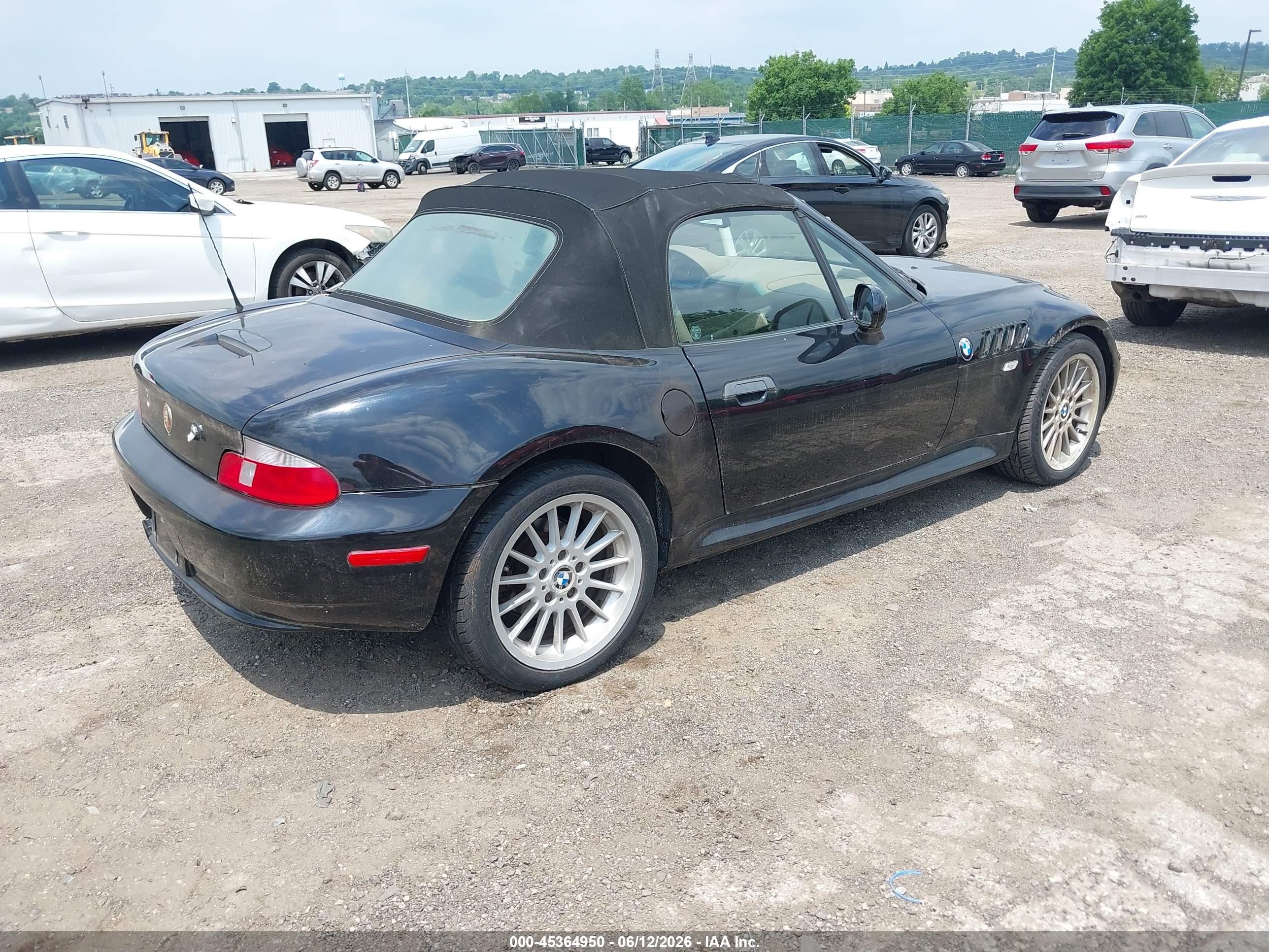 2001 Bmw Z3 3.0i Black vin: WBACN53411LJ59293