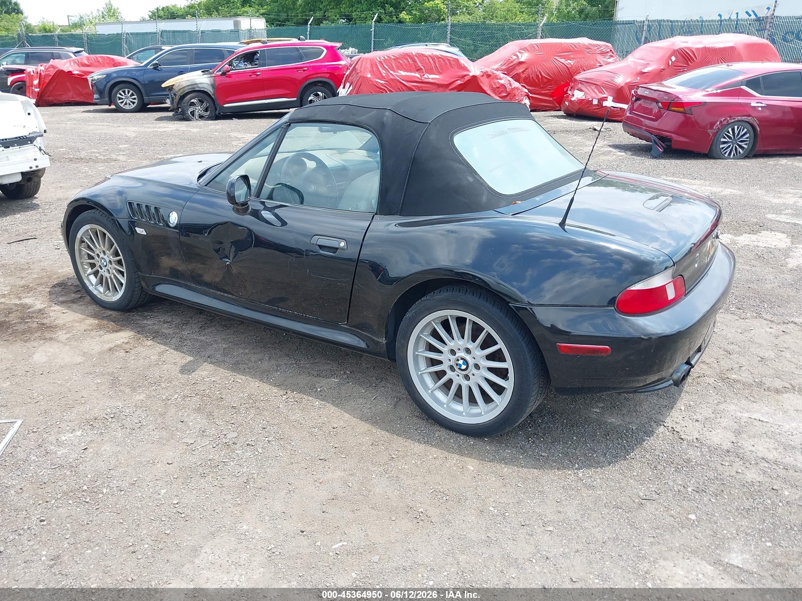 2001 Bmw Z3 3.0i Black vin: WBACN53411LJ59293