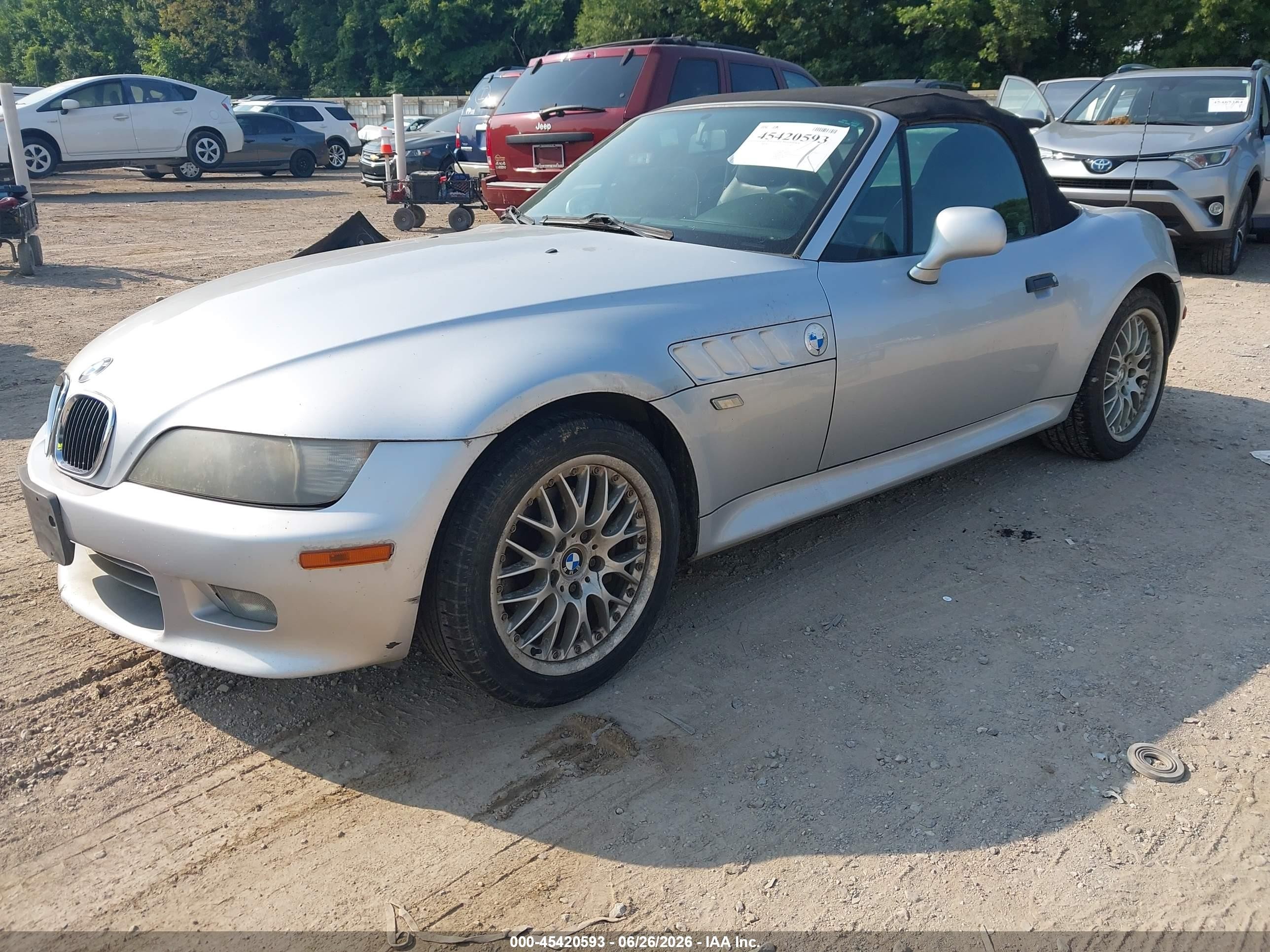 2001 Bmw Z3 3.0i Silver vin: WBACN53411LL46422
