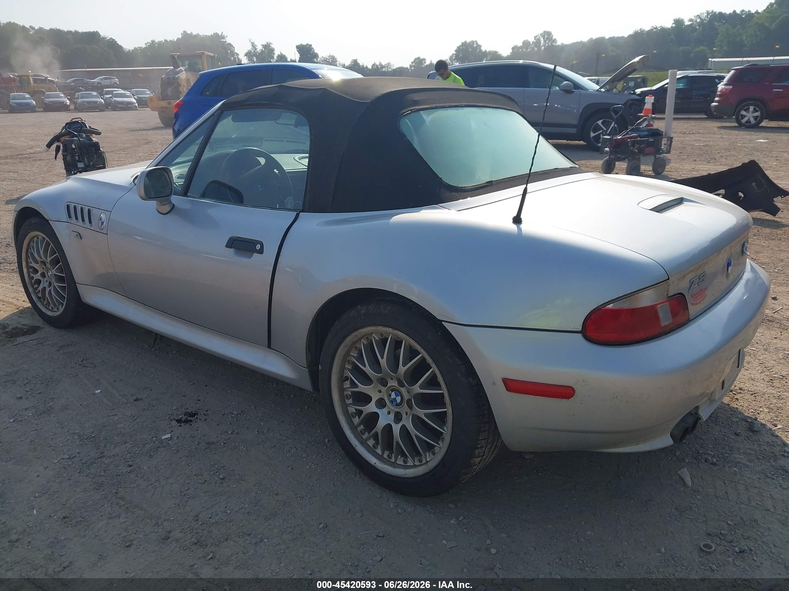2001 Bmw Z3 3.0i Silver vin: WBACN53411LL46422