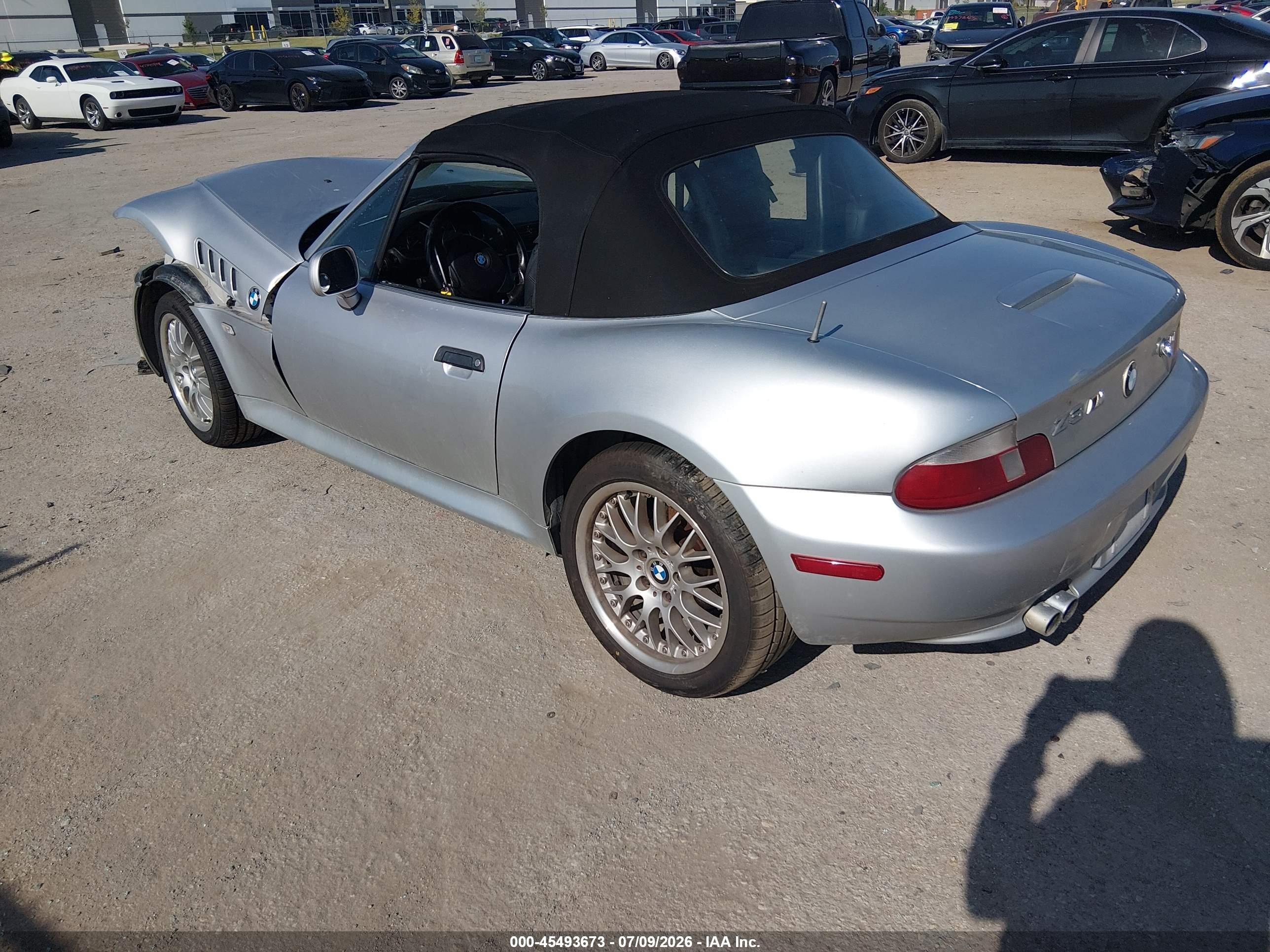 2001 Bmw Z3 3.0i Silver vin: WBACN53411LL49093