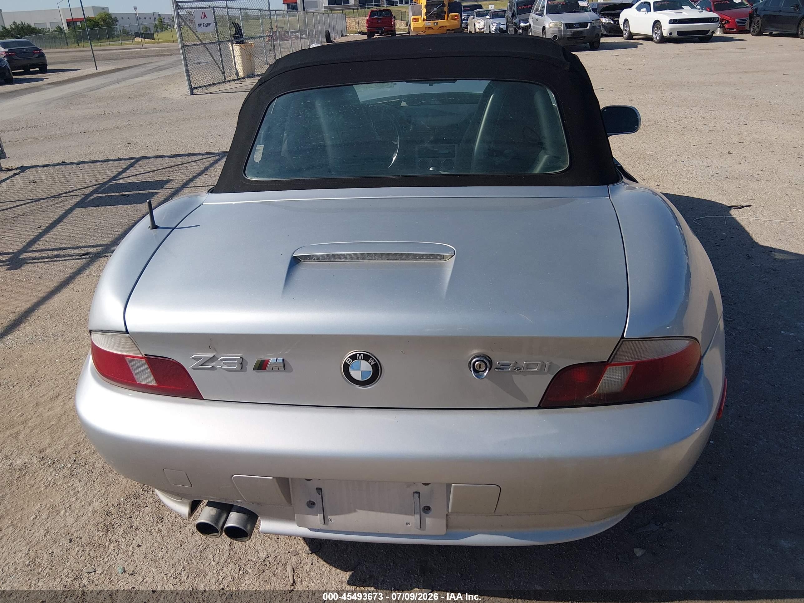 2001 Bmw Z3 3.0i Silver vin: WBACN53411LL49093