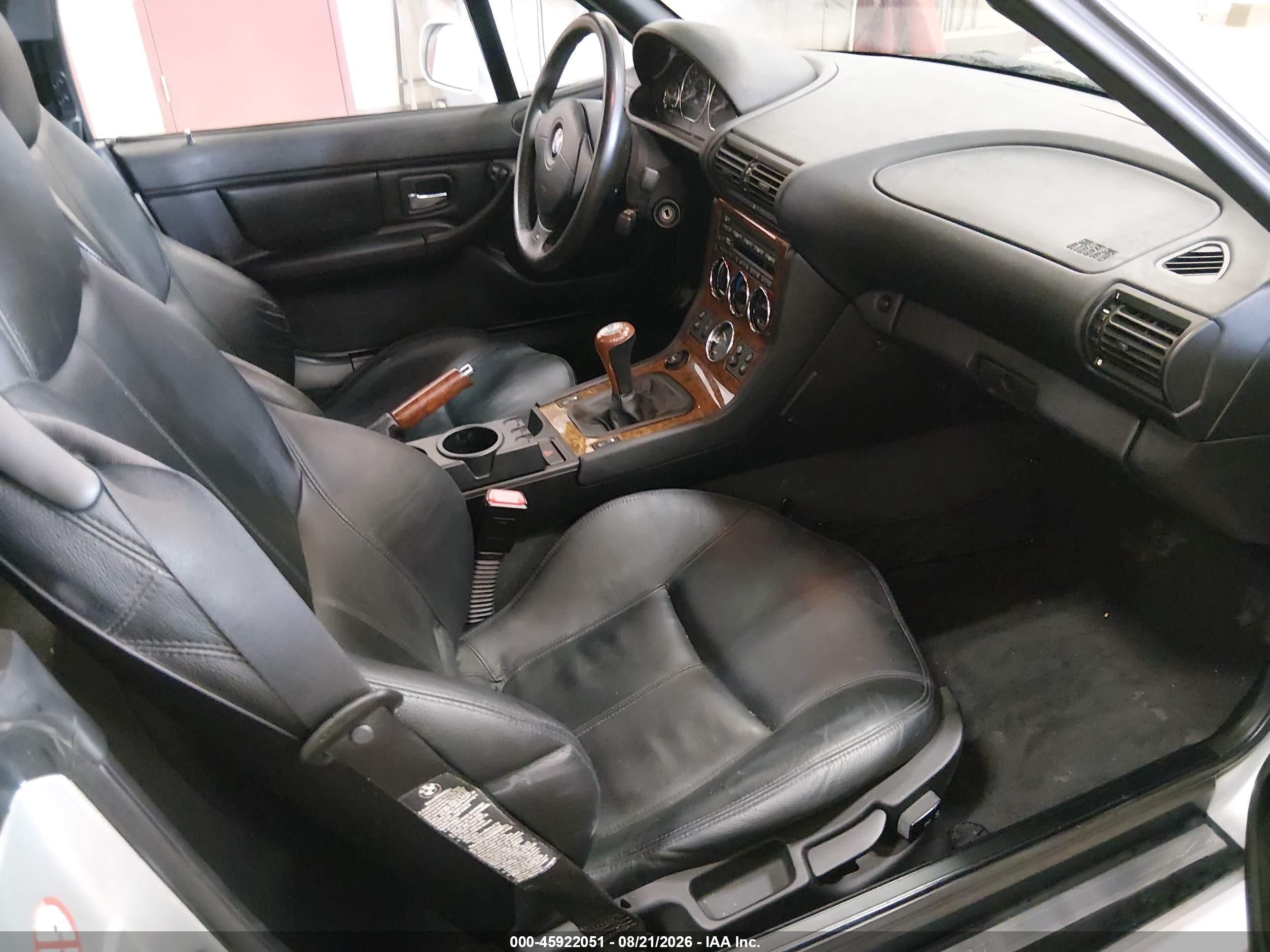2001 Bmw Z3 3.0i Silver vin: WBACN53421LJ58945