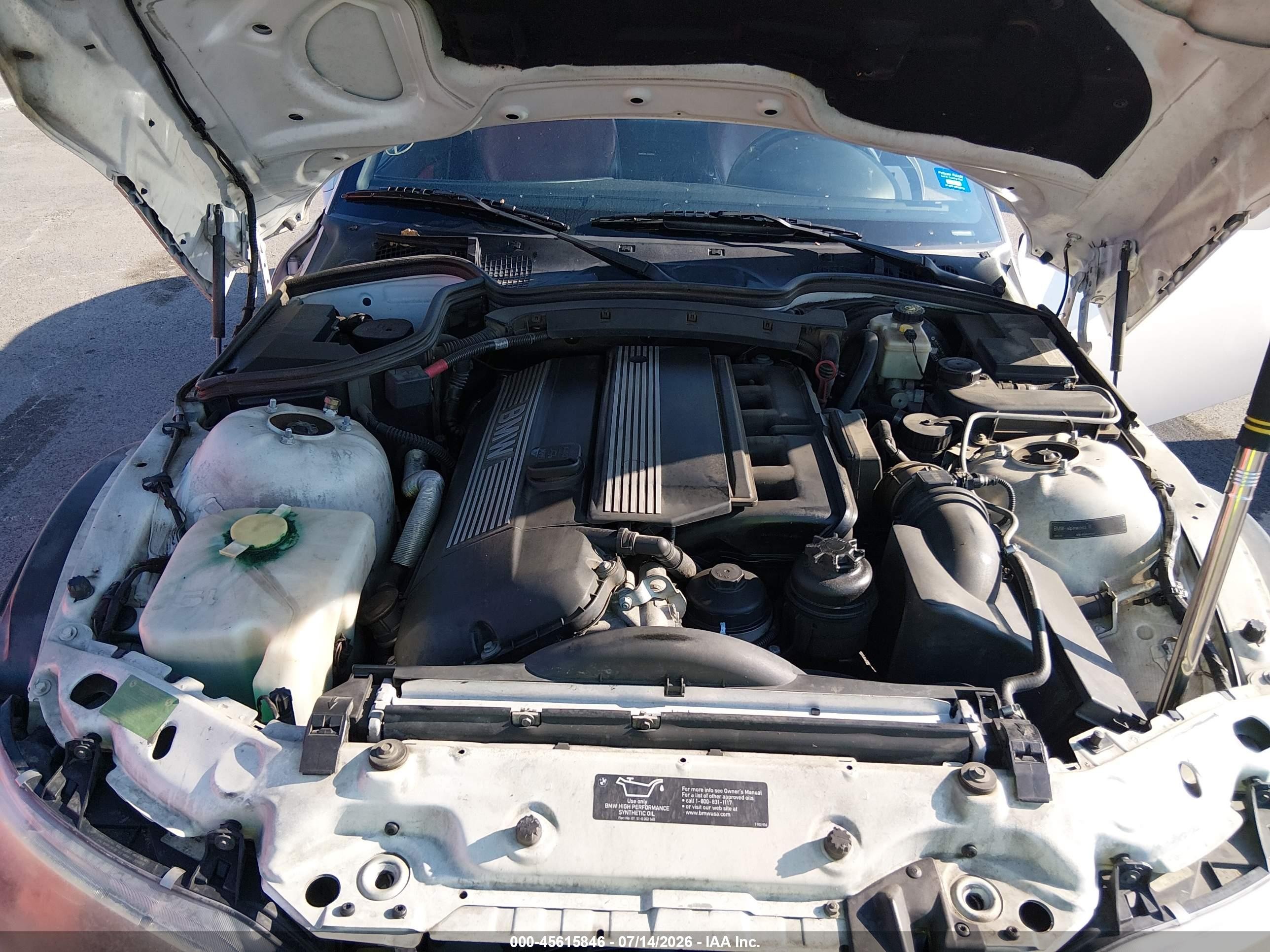 2001 Bmw Z3 3.0i White vin: WBACN53441LL47905