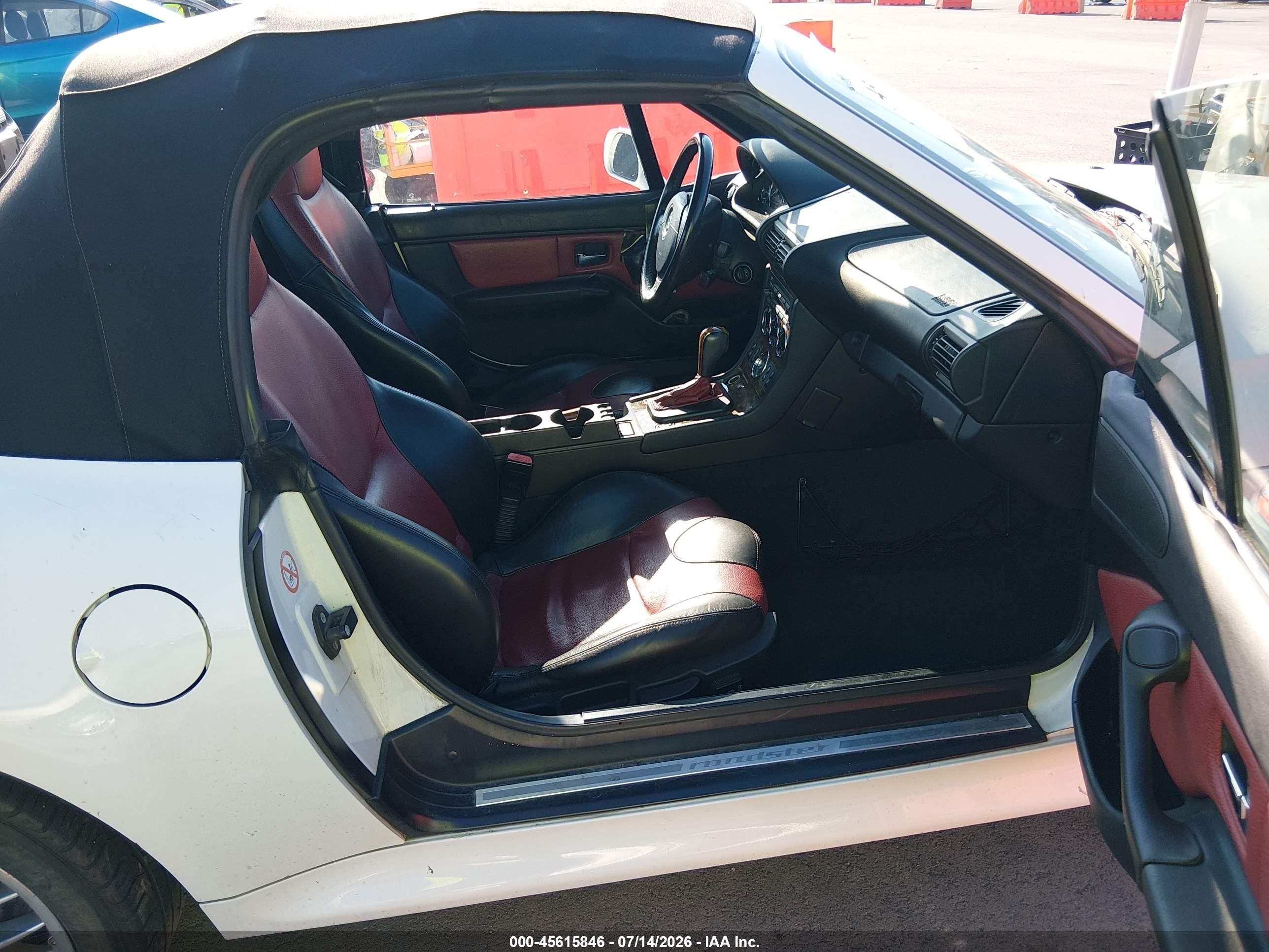 2001 Bmw Z3 3.0i White vin: WBACN53441LL47905